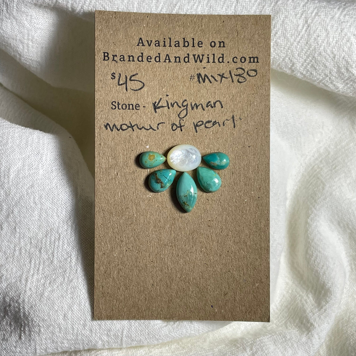 Kingman Turquoise / Mother of Pearl Cabochon - Mix180