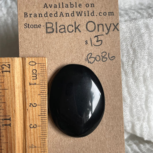 Black Onyx - Cabochon - BO86 F0EAB10A-ABE3-4A8B-8904-B900239181C1 Brandedandwild.com