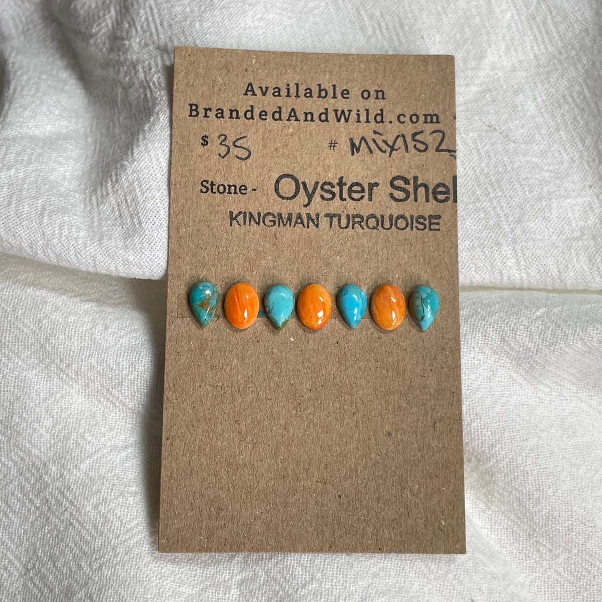 Oystershell - Kingman Turquoise Cabochon - MIX152 F0F19A1F-8E10-458C-93B8-F8D87B80C961 Brandedandwild.com