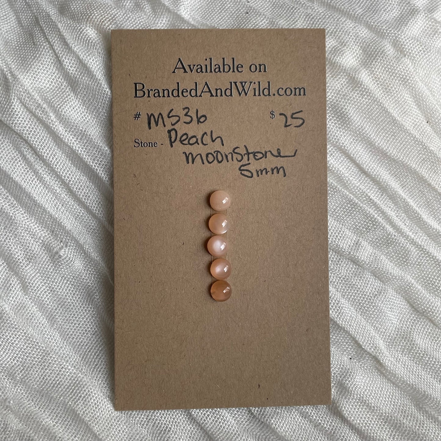 Peach Moonstone Cabochon - MS36 F11BA50F-1706-44D4-B80B-A9AF90C687EC Brandedandwild.com