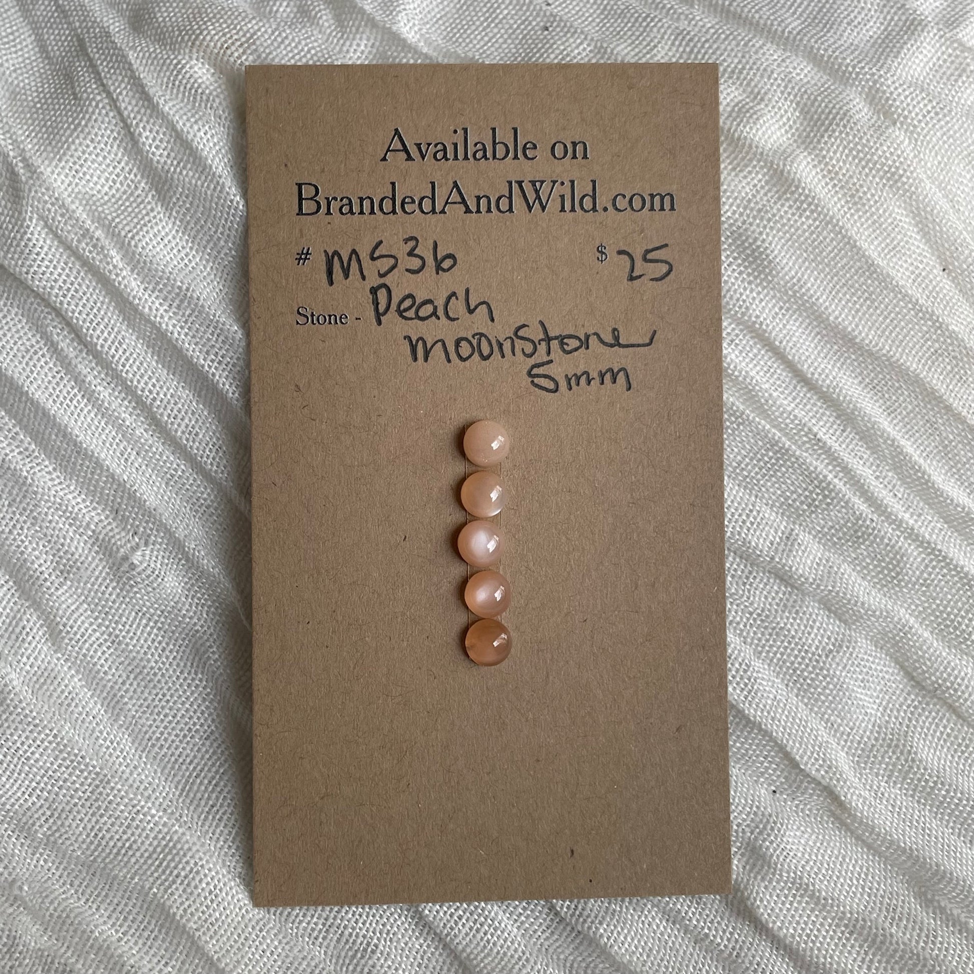 Peach Moonstone Cabochon - MS36 F11BA50F-1706-44D4-B80B-A9AF90C687EC Brandedandwild.com