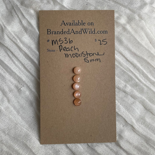 Peach Moonstone Cabochon - MS36 F11BA50F-1706-44D4-B80B-A9AF90C687EC Brandedandwild.com