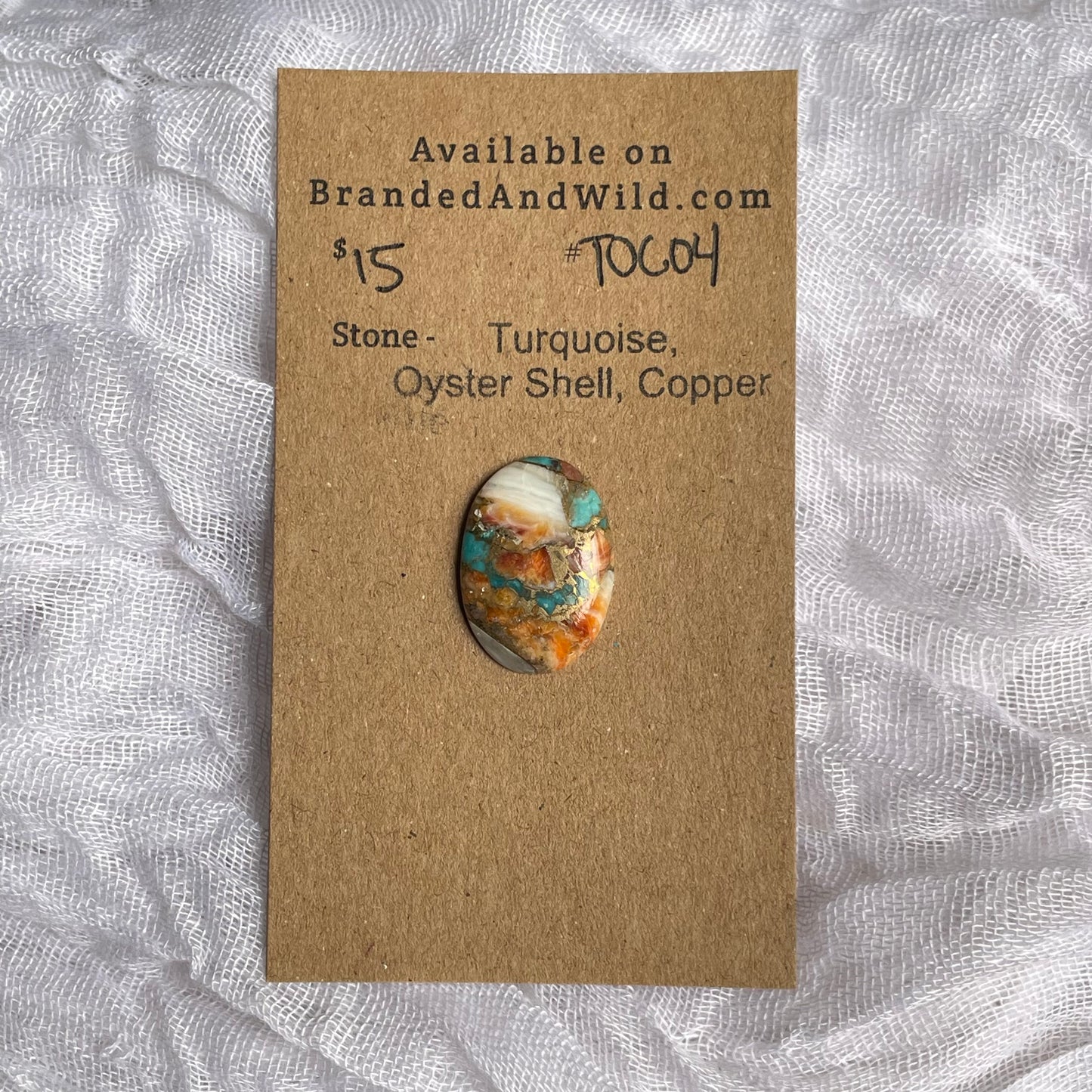 Turquoise, Oyster Shell, Copper Cabochon - TOC04 F1296C03-7E11-4793-BD19-E0D54B5867E3 Brandedandwild.com