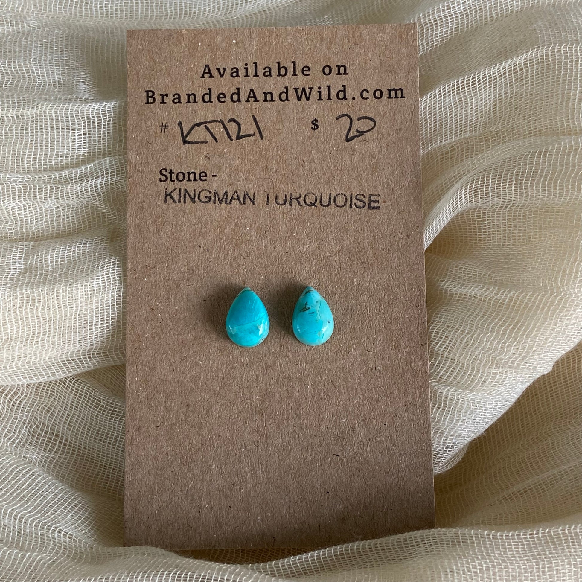 Kingman Turquoise Cabochon - KT121 F148D916-A374-412F-8F2D-583491DC42D3 Brandedandwild.com