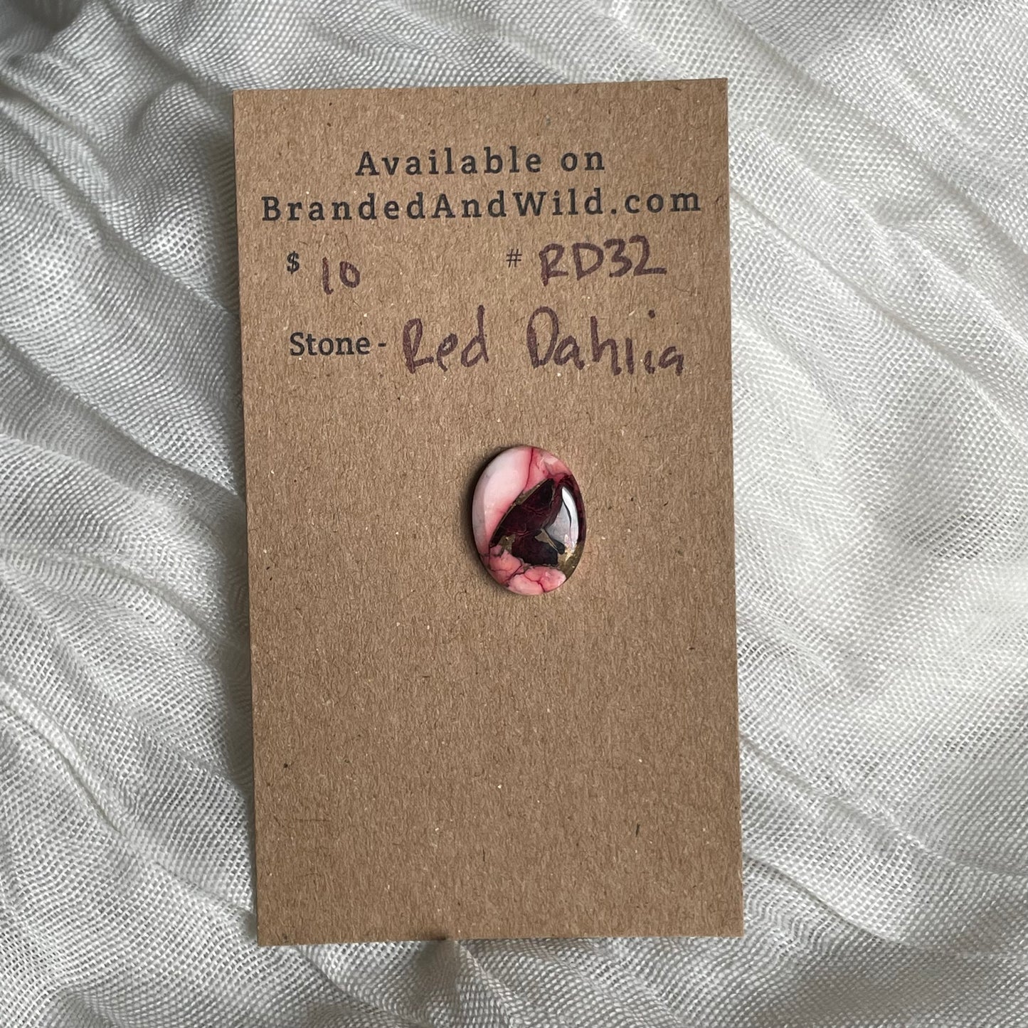 Red Dahlia Cabochon - RD32 F1678633-0508-4C4B-B942-E988C3E467C9 Brandedandwild.com