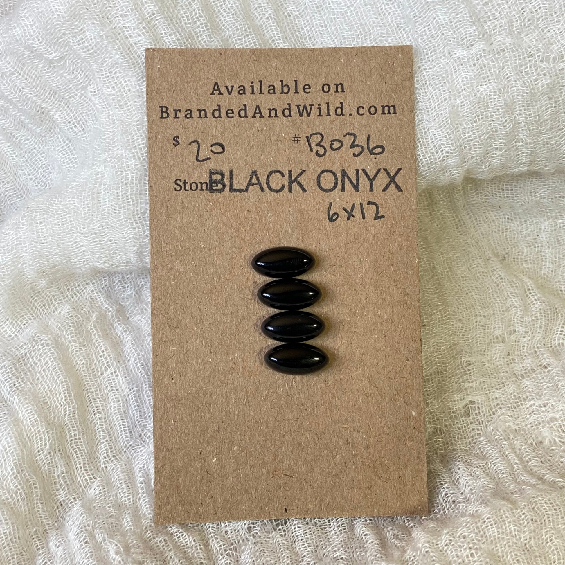 Black Onyx Cabochon - B036 F1A74F08-5E66-41E3-83FA-C4D612AE760B Brandedandwild.com