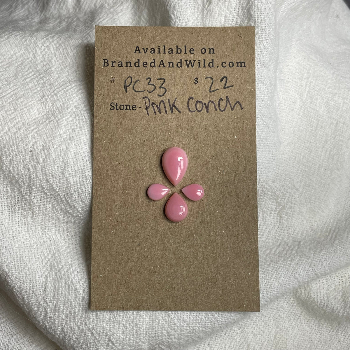 Pink Conch Cabochon - PC33 F1C964D3-0659-4B7F-AD96-478409A8CBEE Brandedandwild.com