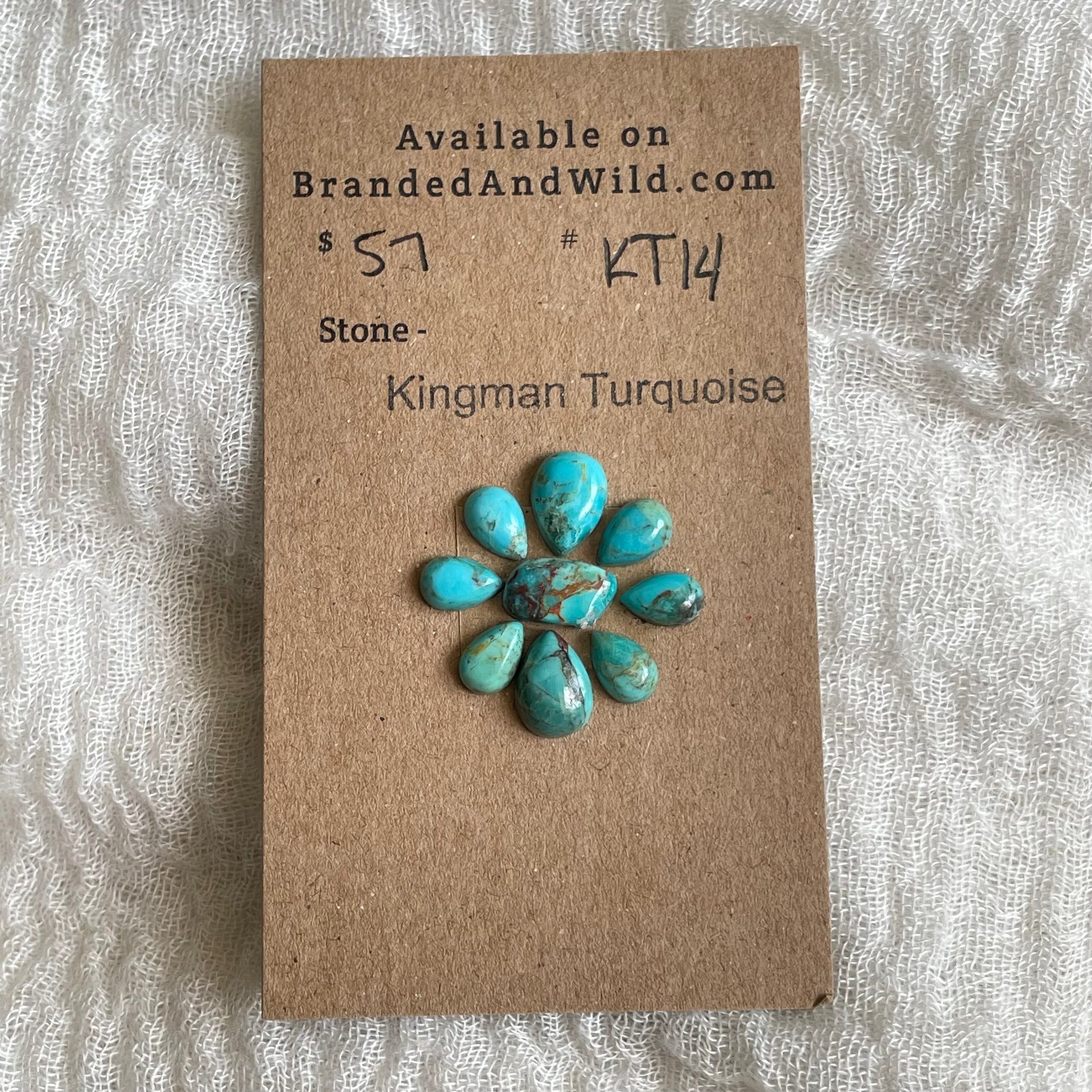 Kingman Turquoise Cabochon - KT14 F1D1A9B8-8A65-483D-AFB9-AC9B4E84ADB7 Brandedandwild.com
