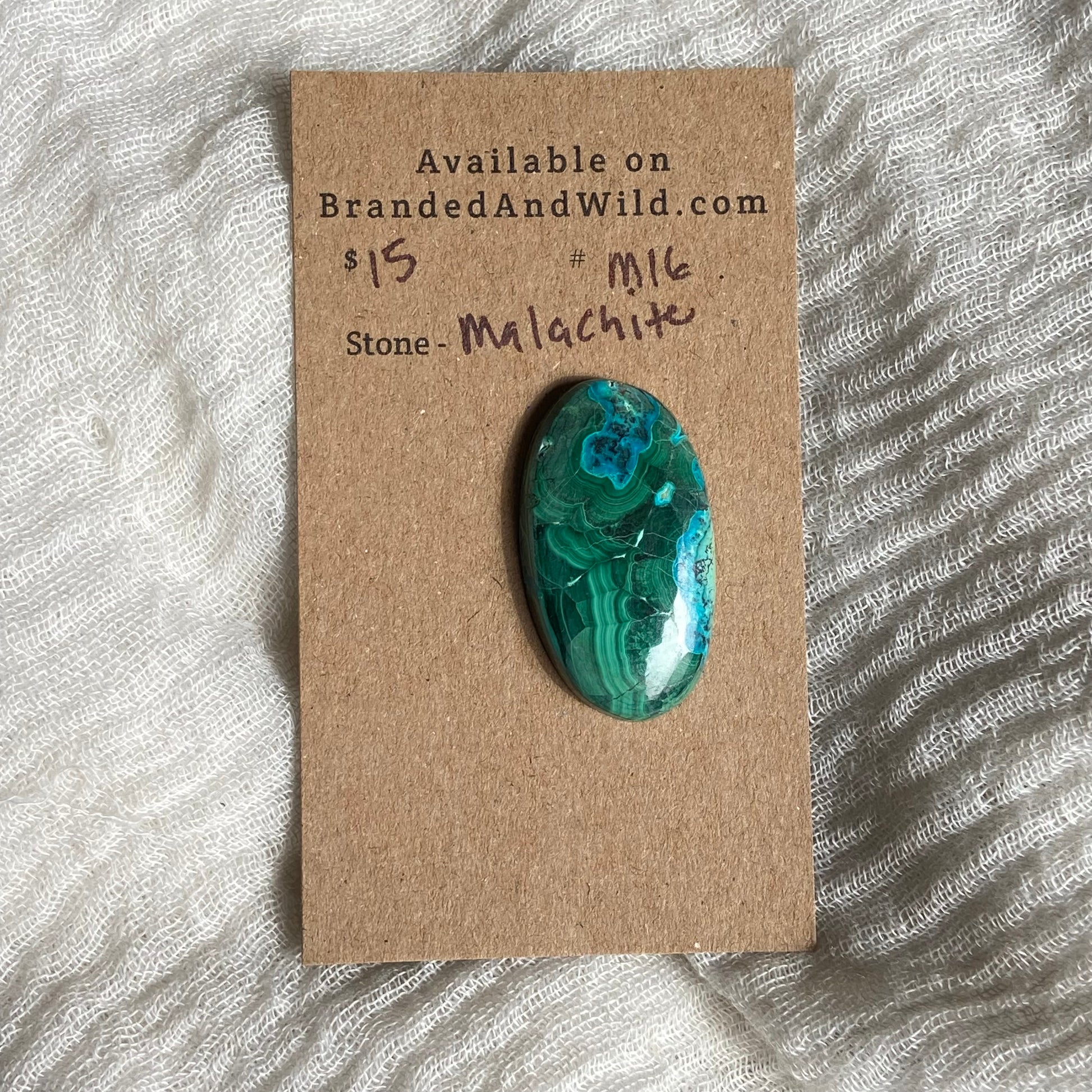 Malachite Cabochon - M16 F211B6D6-20C6-4C07-93A0-0D7858595ABE Brandedandwild.com