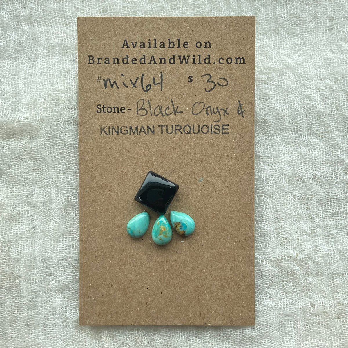 Kingman / Black Onyx Cabochon - MIX64