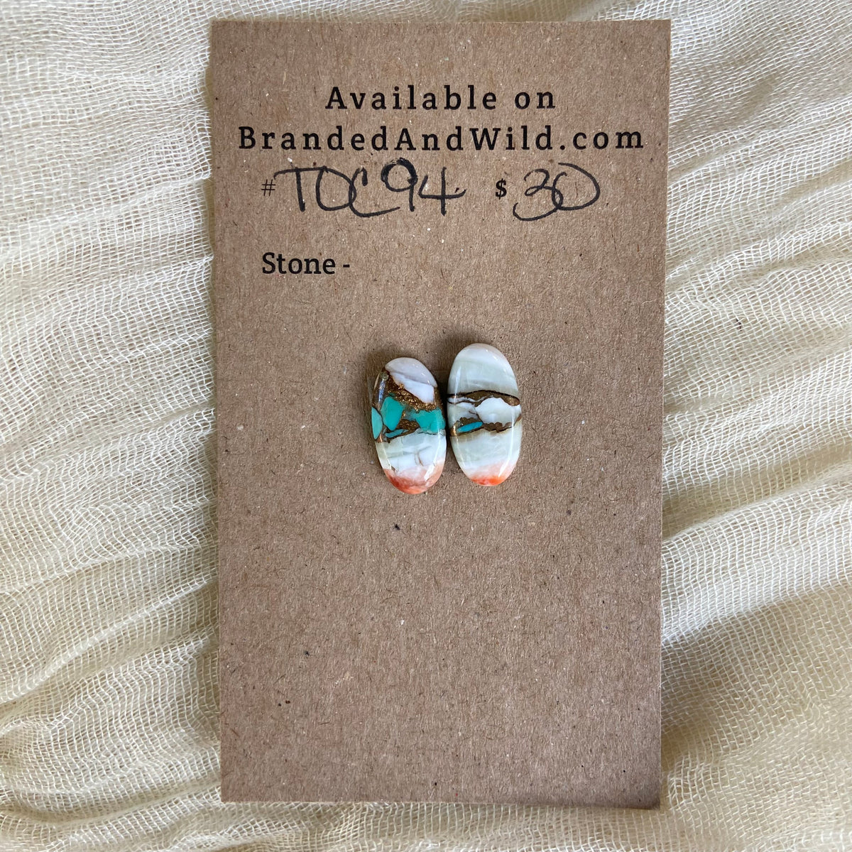 Turquoise, Oyster Shell, Copper Cabochon - TOC94 F237C404-A37A-4BD9-8D48-40F12C794A52 Brandedandwild.com
