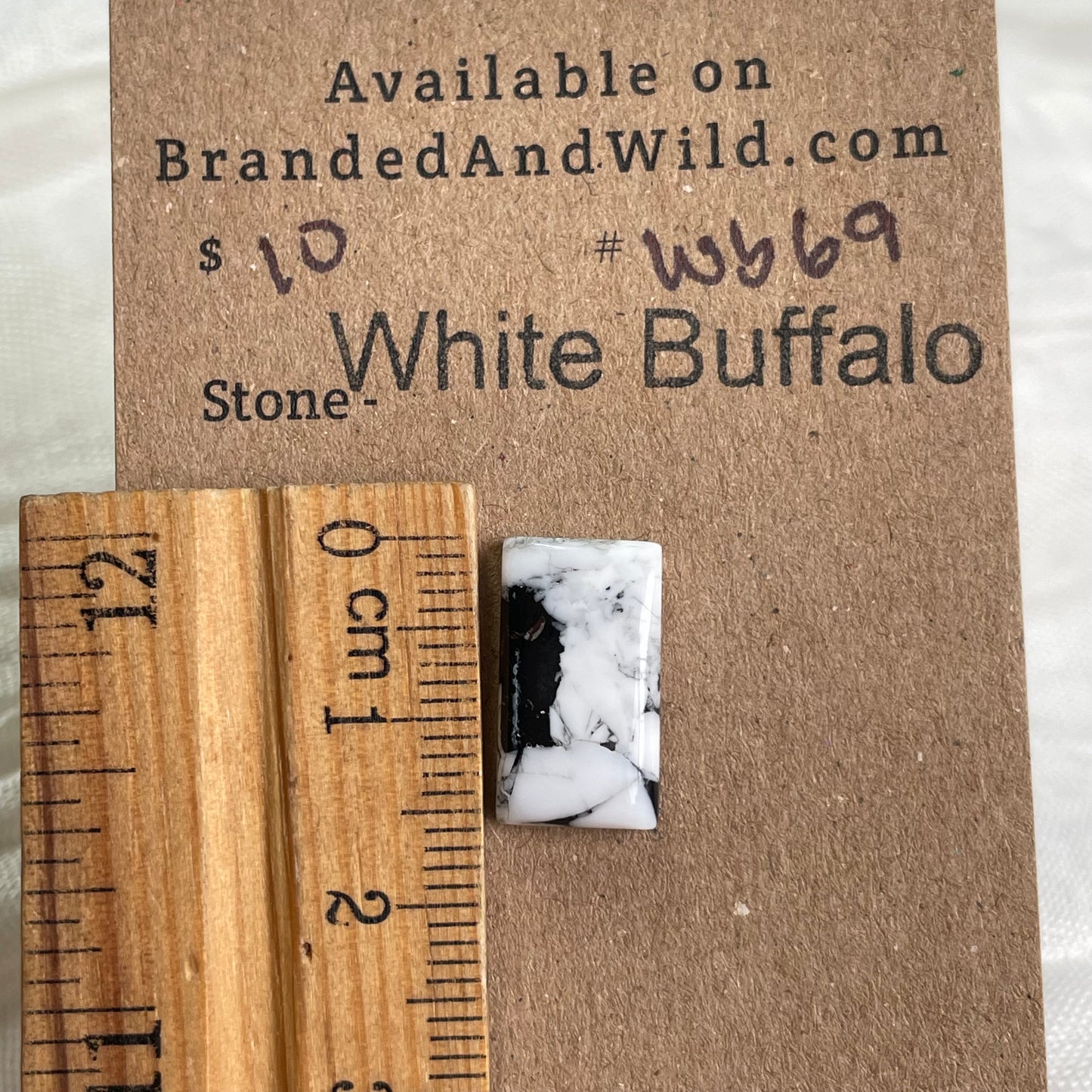 White Buffalo Cabochon - WB69 F27B114F-2A51-4B35-8074-EC7AA98AA93F Brandedandwild.com
