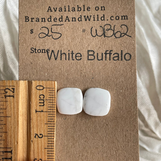 White Buffalo Cabochon - WB62 F285F24D-14F3-42F9-B877-8D4CC1CEF3F4 Brandedandwild.com