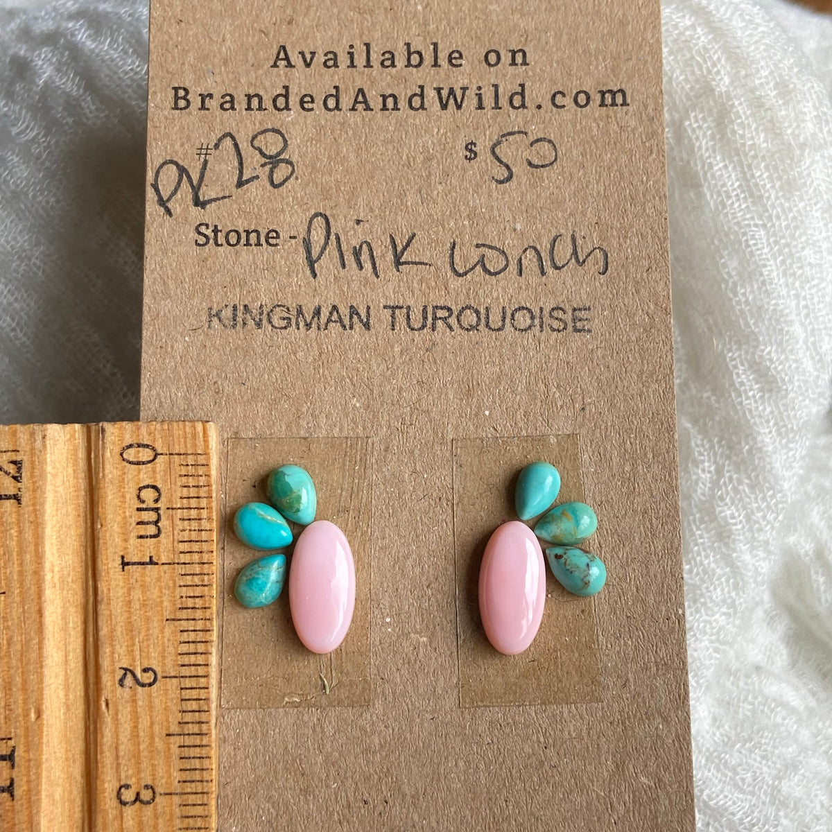 Pink Conch / Kingman Cabochon - PK28 F292C098-5942-4637-90EB-00BB78CD3F70 Brandedandwild.com