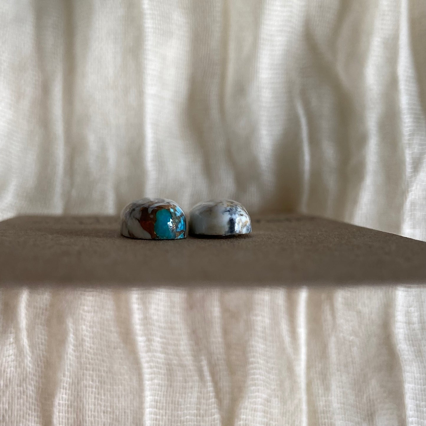 Kingman Turquoise, White Buffalo, Copper Cabochon - KW37