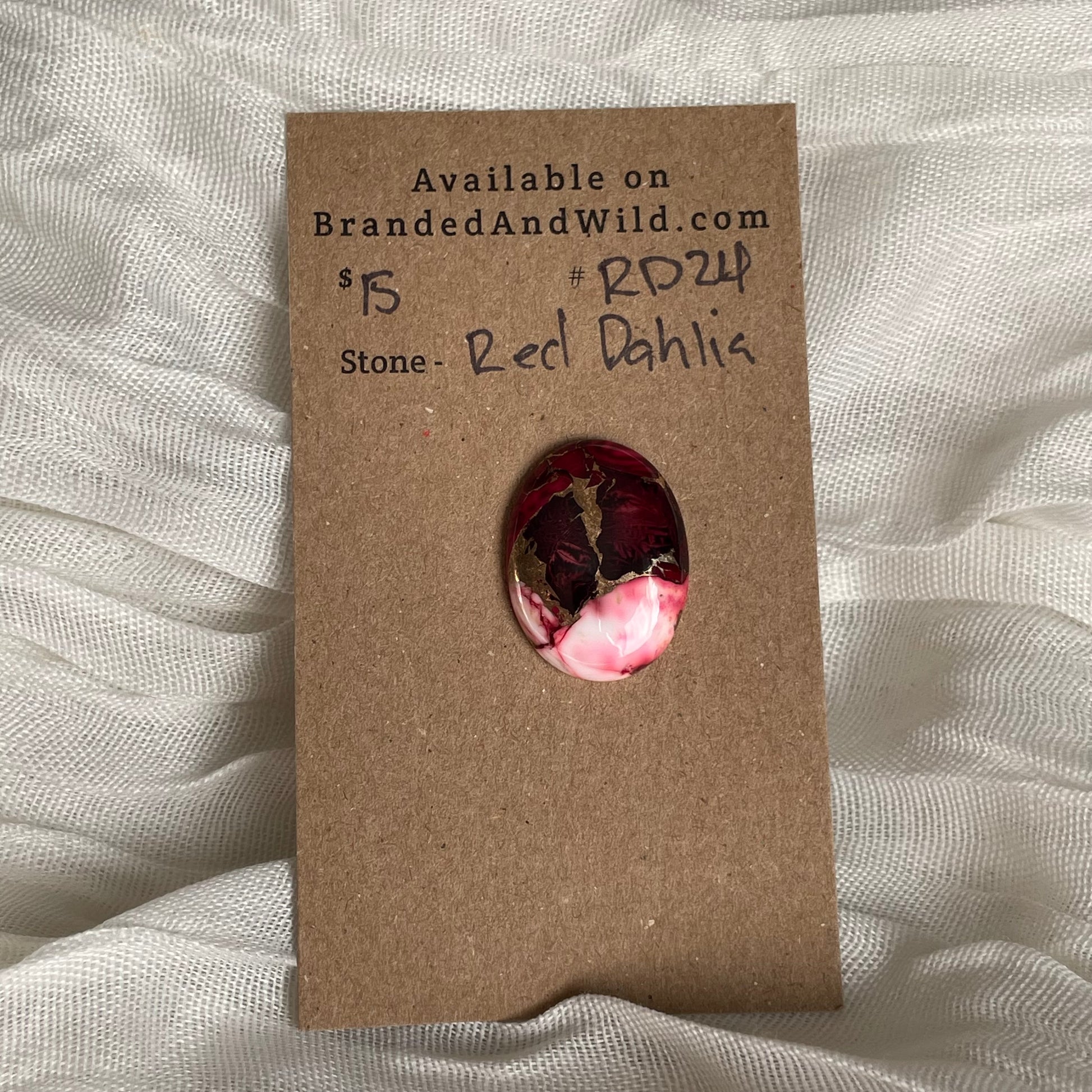 Red Dahlia Cabochon - RD24 F2A638F9-3495-4CF7-B72F-D94C14B9C00C Brandedandwild.com