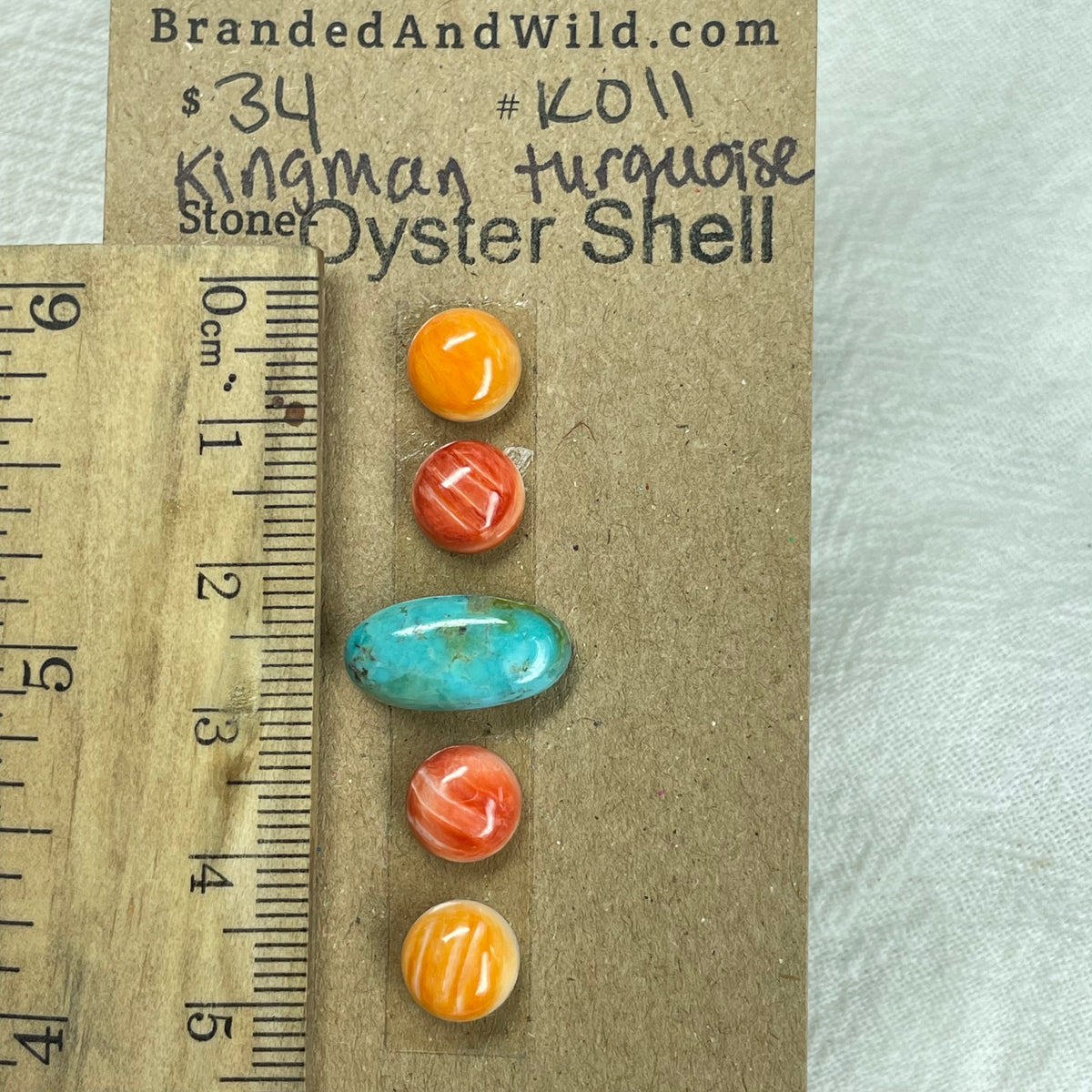 Oystershell - Kingman Turquoise Cabochon - K011 F2BDDB8D-6E10-4B53-902D-E7BEB8223242 Brandedandwild.com