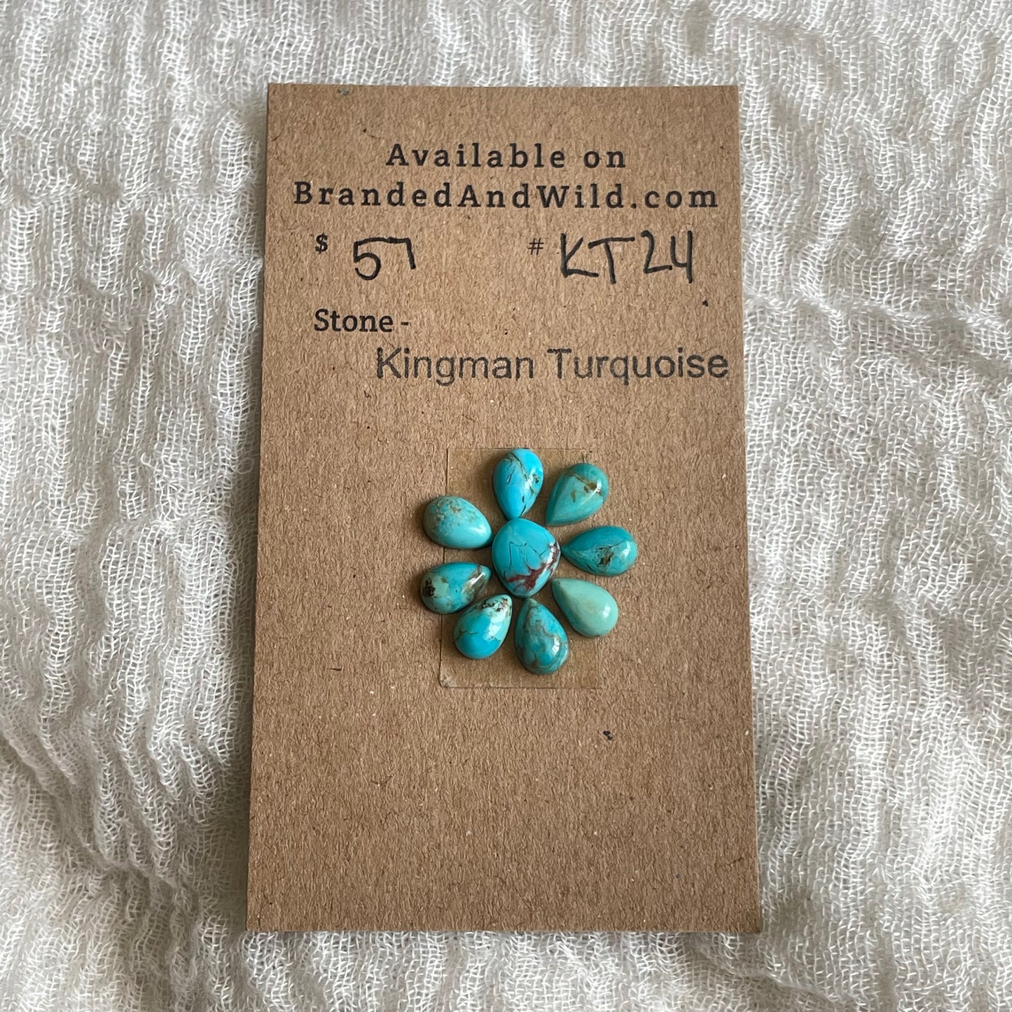 Kingman Turquoise Cabochon - KT24 F2D13A84-3DD2-49DC-B34D-88CDAF31358A Brandedandwild.com