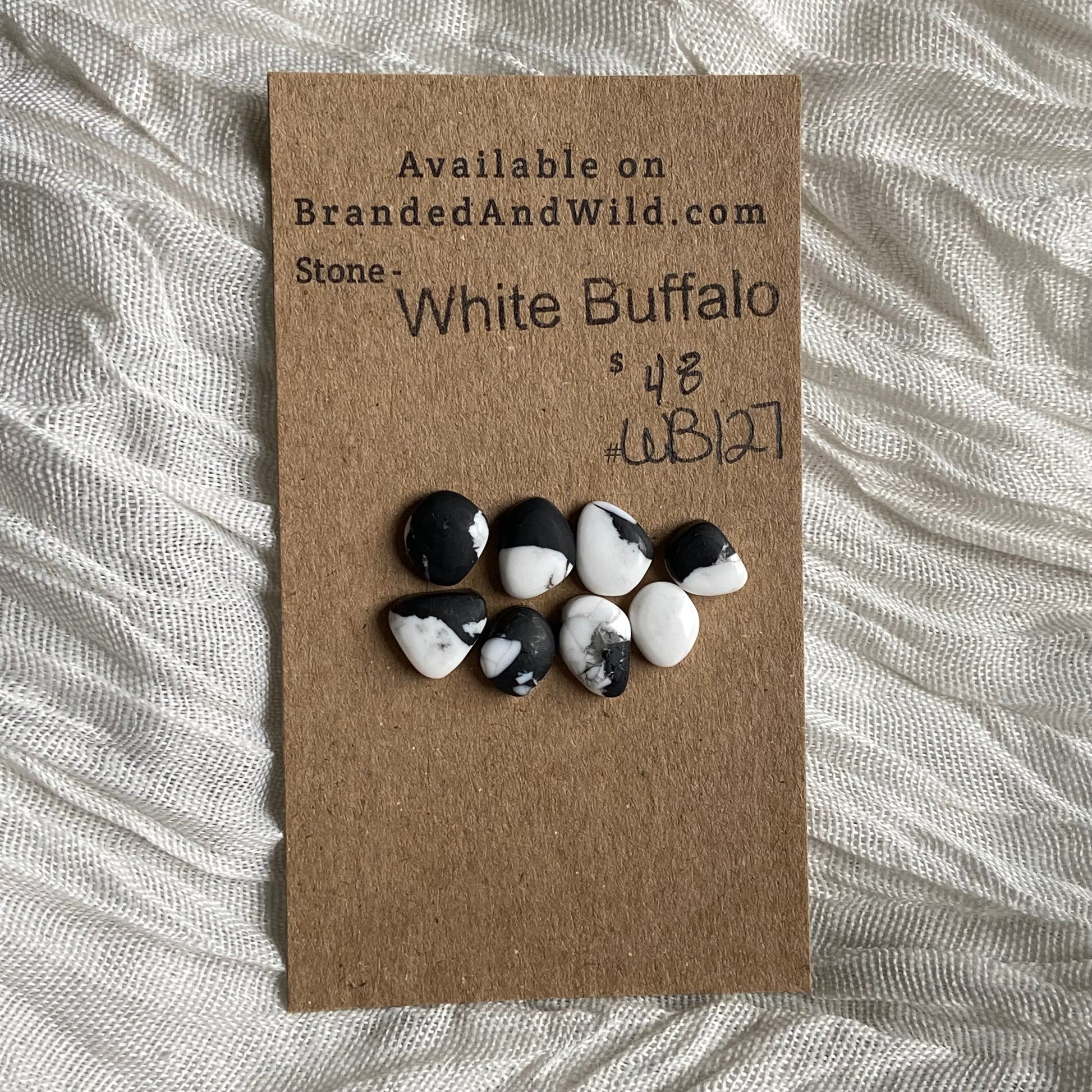 White Buffalo Cabochon - WB127 F2E7BE34-7161-4131-AD0B-92B08C99BCE7 Brandedandwild.com
