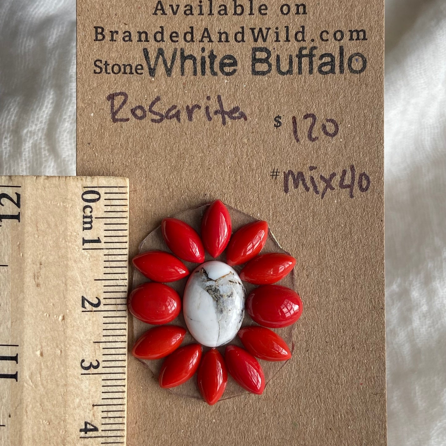 Rosarita - White Buffalo Cabochon - MIX40