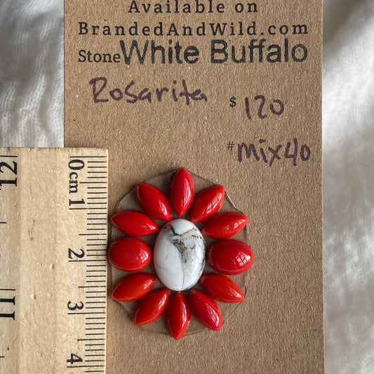 Rosarita - White Buffalo Cabochon - MIX40