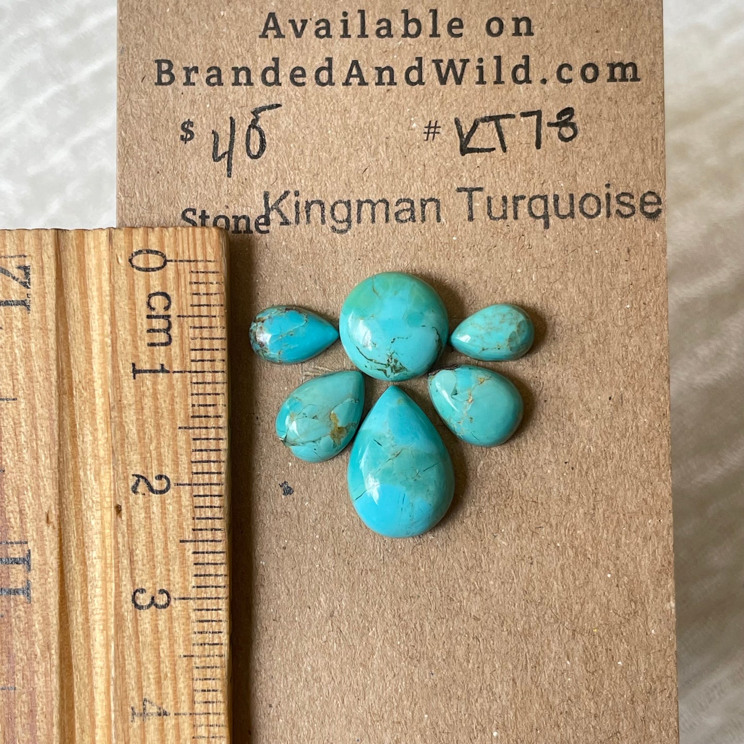 Kingman Turquoise Cabochon - KT78 F2FB8326-AF68-46D7-A8EF-4EB774759B07 Brandedandwild.com