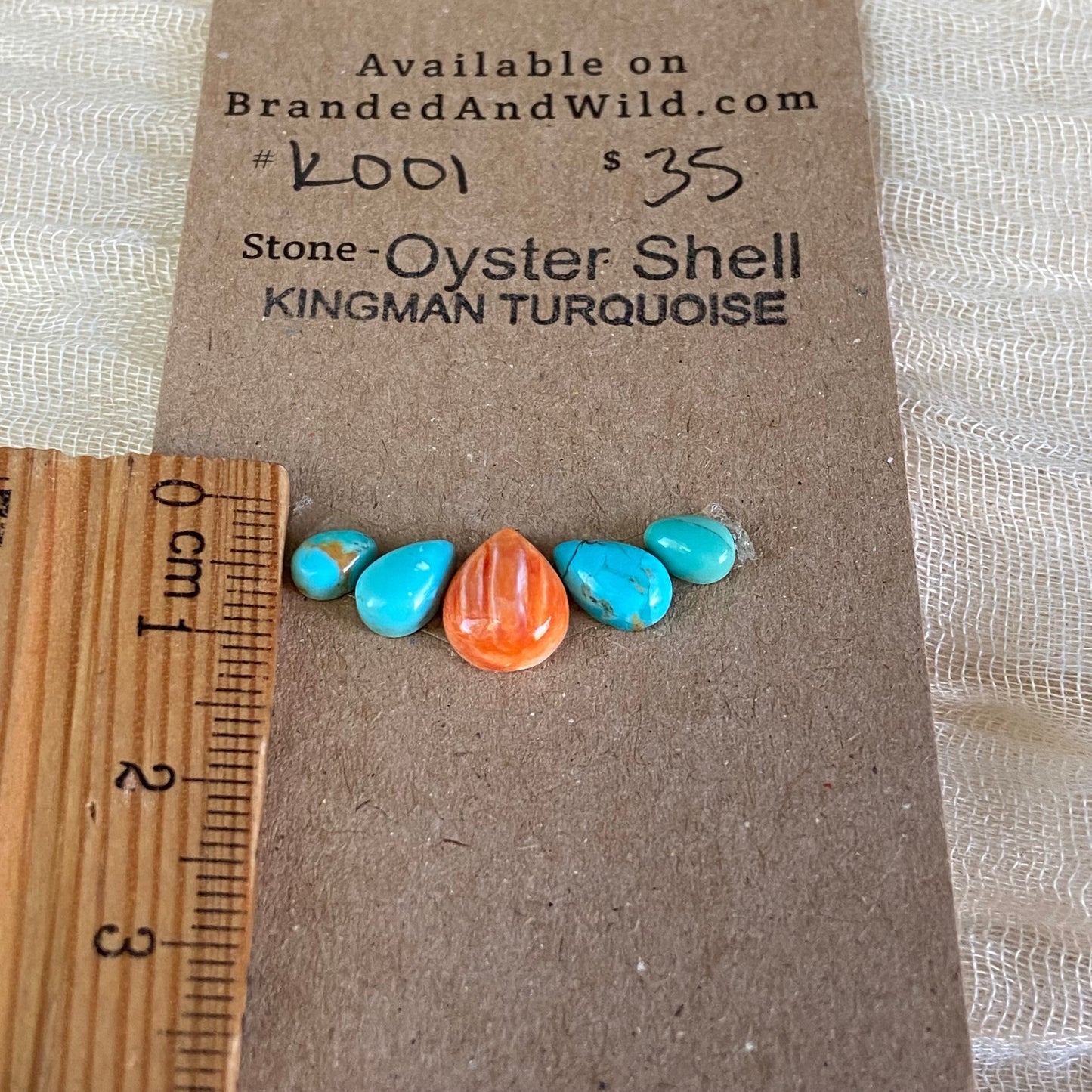 Oystershell / Kingman Turquoise Cabochon - K001 F30B6306-F466-4C94-B83D-2FDAE61686C3 Brandedandwild.com