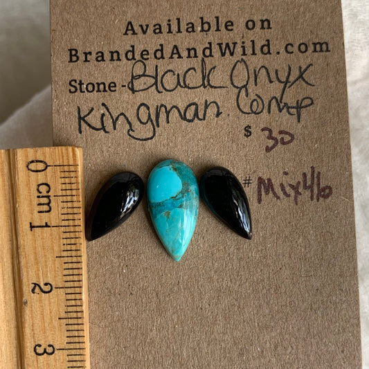 Kingman composite / Black Onyx Cabochon - Mix46