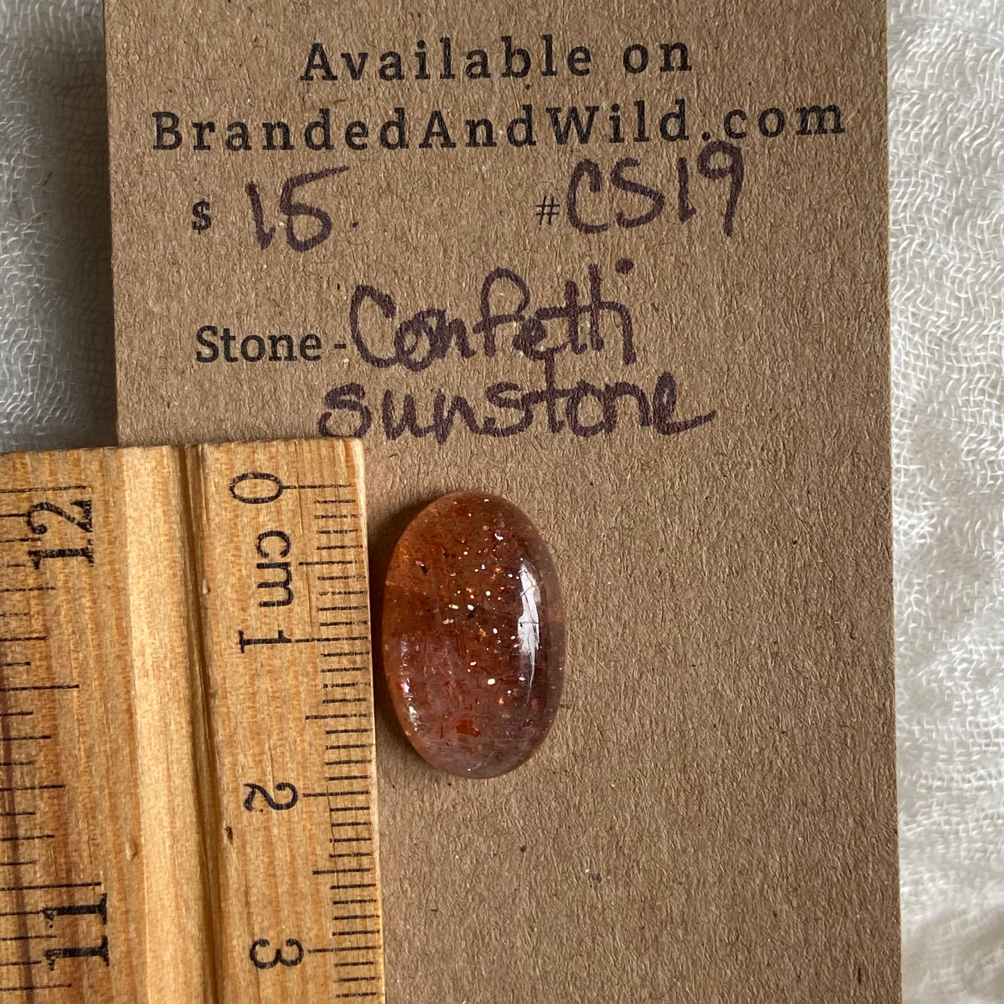Confetti Sunstone Cabochon - CS19 F367C27B-6C93-43BE-854F-C0116597F1BA Brandedandwild.com