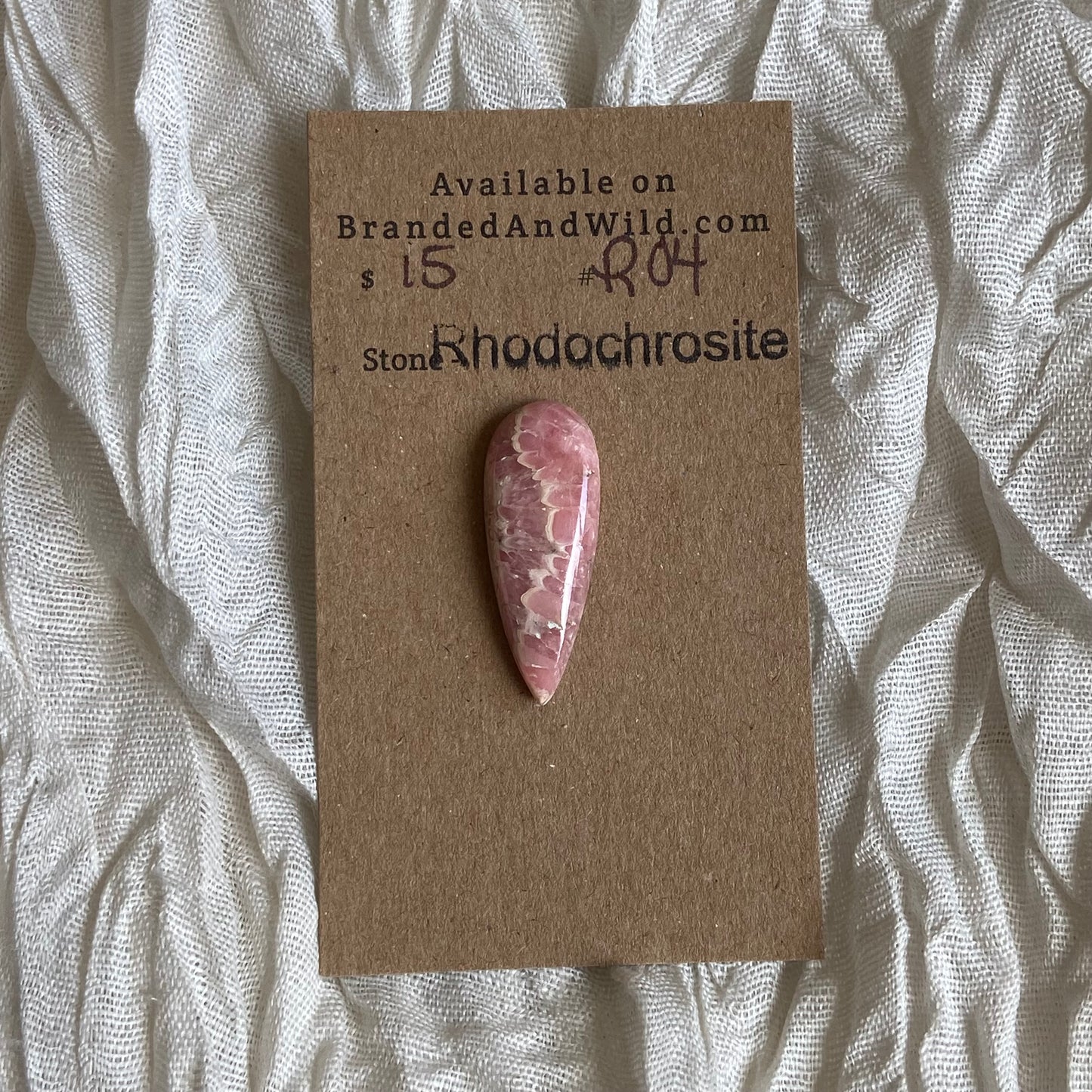 Rhodochrosite Cabochon - R04 F37337DD-7952-4555-BC8B-F4C5E5D674C7 Brandedandwild.com