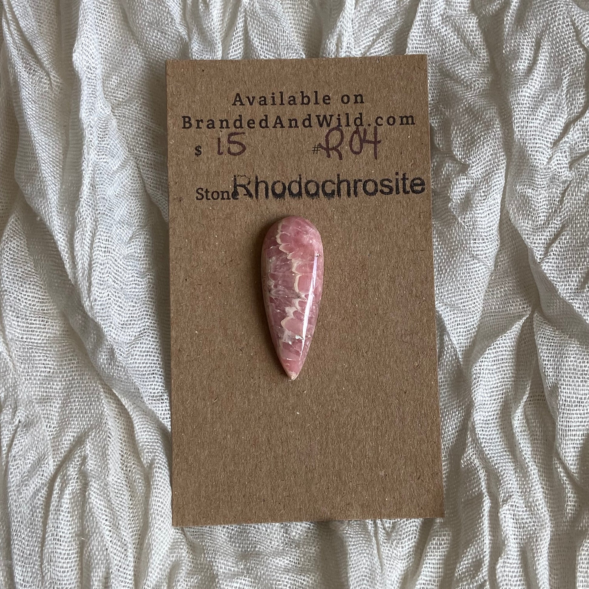 Rhodochrosite Cabochon - R04 F37337DD-7952-4555-BC8B-F4C5E5D674C7 Brandedandwild.com