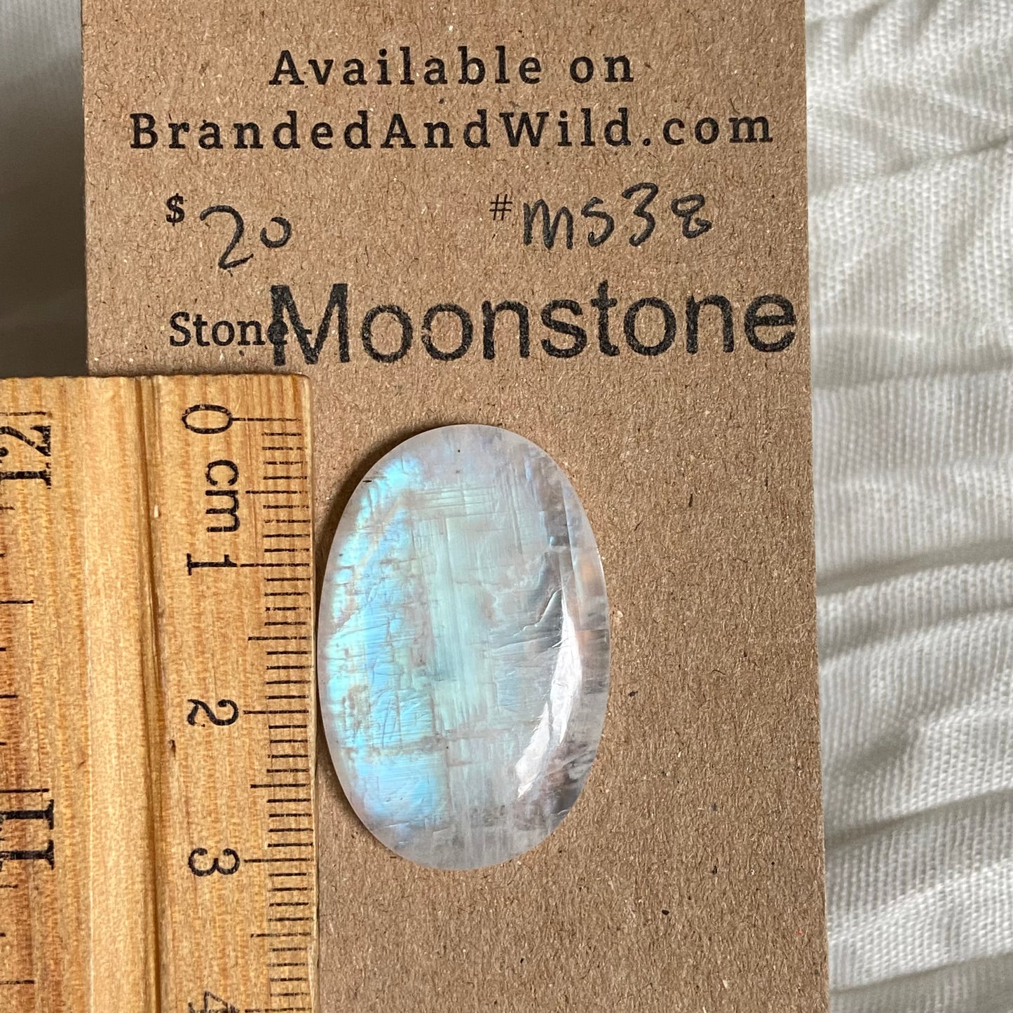 Moonstone cabochon - Ms38 F3B9AC2F-90CA-4FD9-98AA-47FA45740D64 Brandedandwild.com