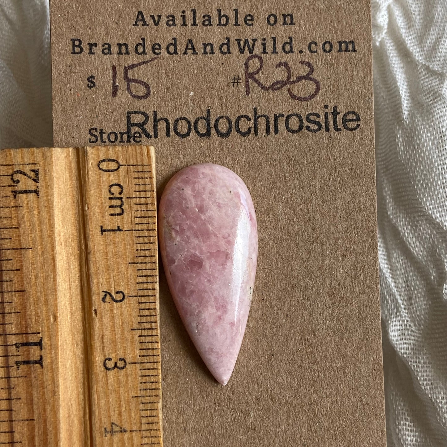 Rhodochrosite Cabochon - R23 F3FE4223-9D06-47C6-853A-749C73838777 Brandedandwild.com