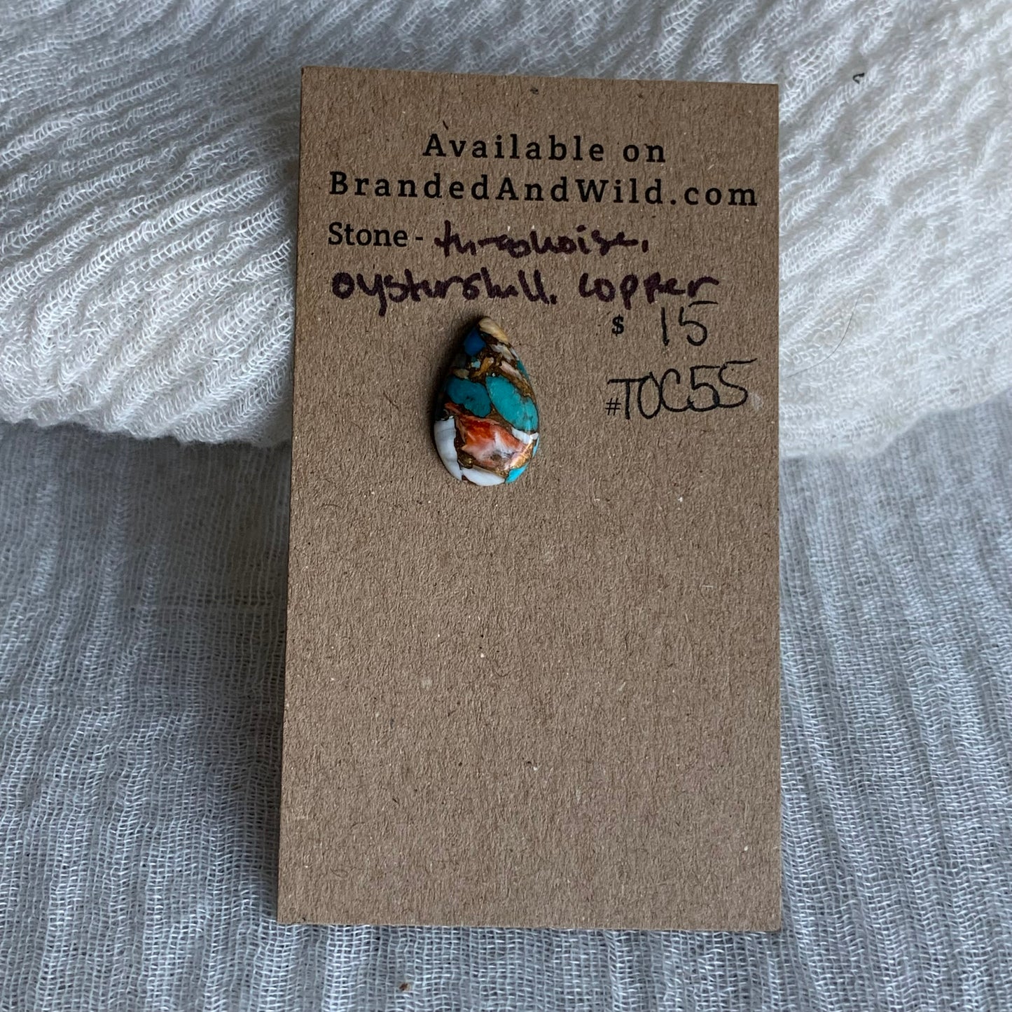 Turquoise, Oystershell, Copper Cabochon - TOC55