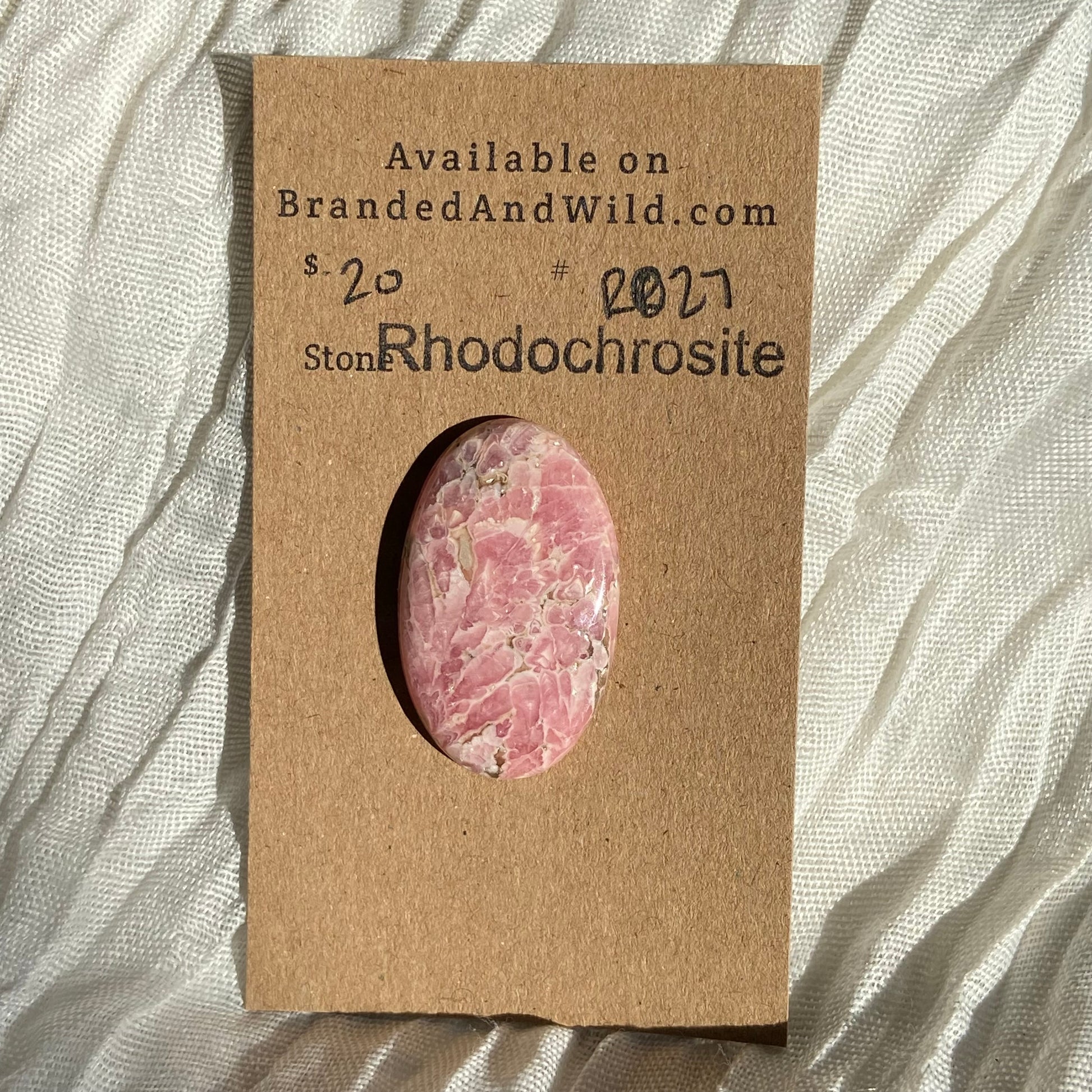 Rhodochrosite Cabochon - R27 F44C7F7F-354A-4FBC-A2D9-86AD81EC7ACF Brandedandwild.com