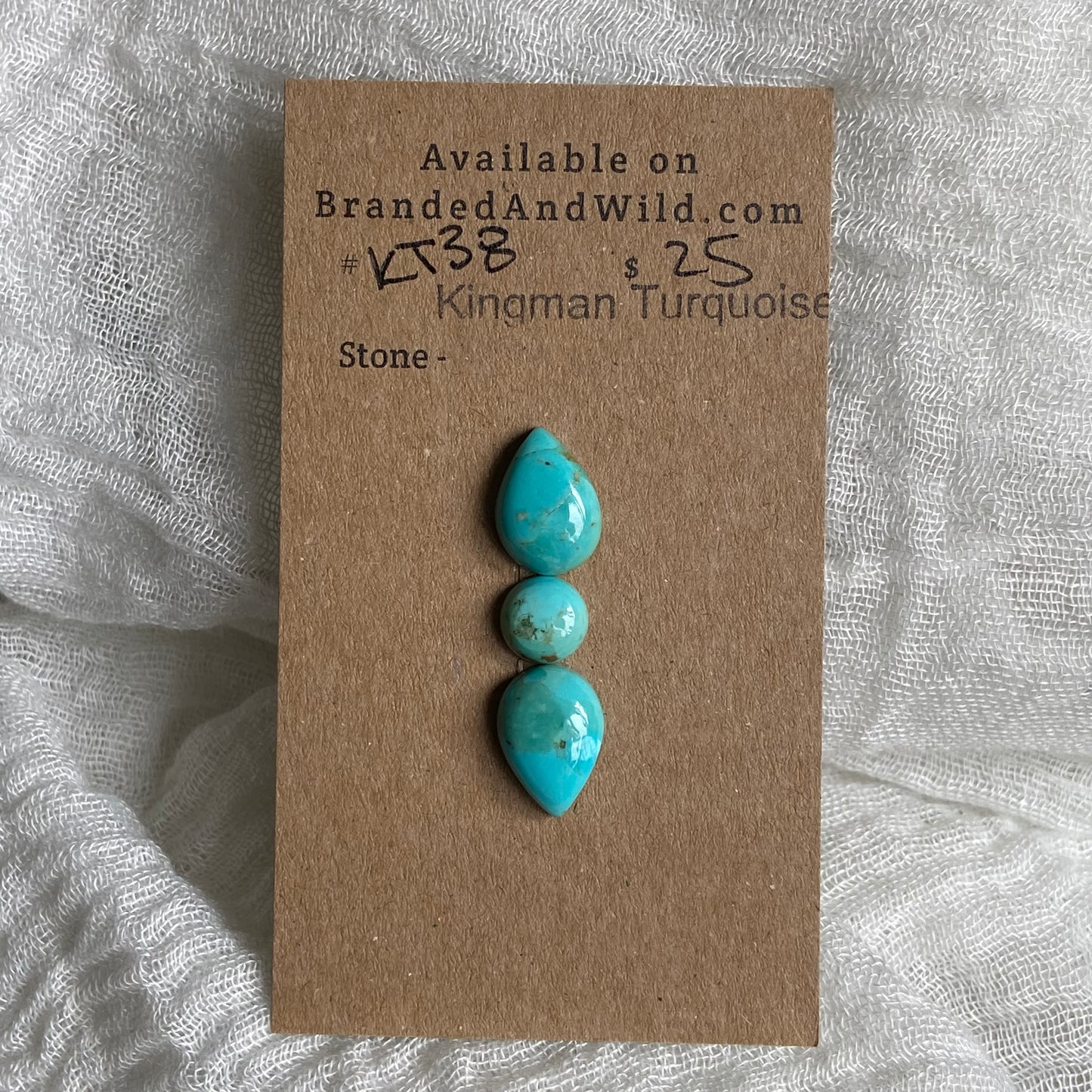 Kingman Turquoise Cabochon - KT38 F46B9535-BA3D-4FB0-B686-DC3CAC4DD6C6 Brandedandwild.com