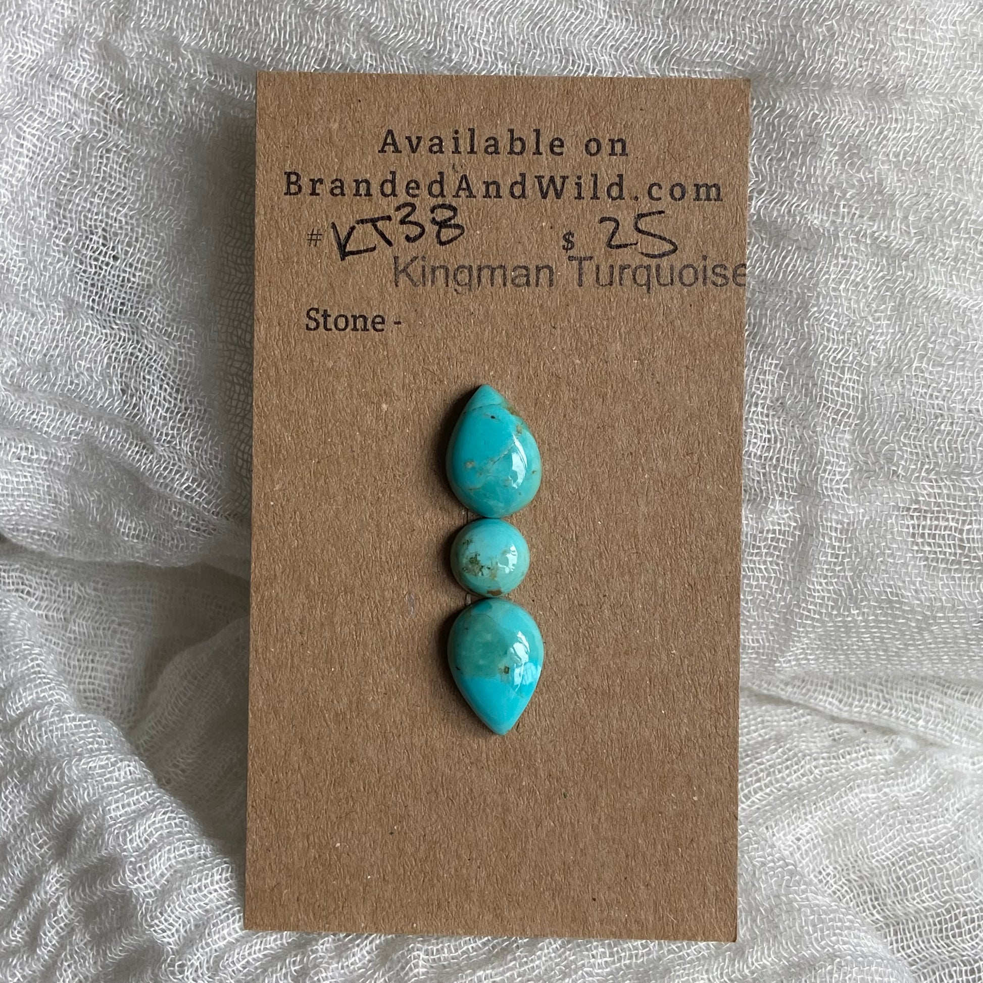 Kingman Turquoise Cabochon - KT38 F46B9535-BA3D-4FB0-B686-DC3CAC4DD6C6 Brandedandwild.com