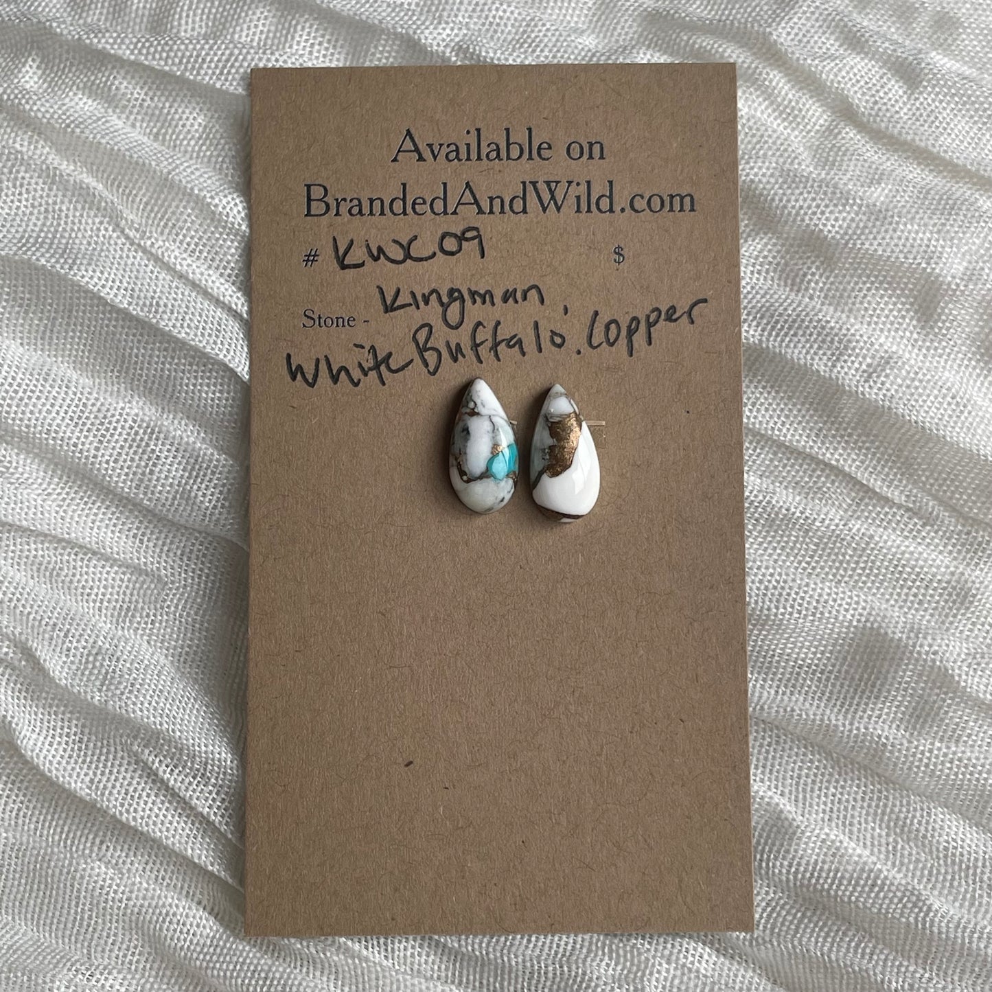 Kingman Turquoise, White Buffalo, Copper Cabochon - KWC09 F48CDA4F-24E2-4DA6-936A-EECE1A13175F Brandedandwild.com