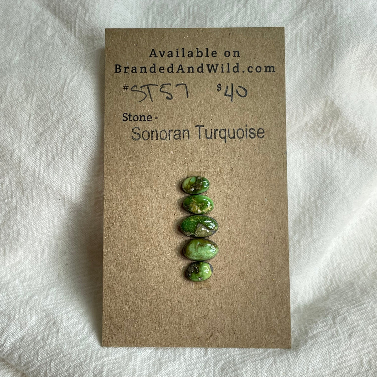 Sonoran Turquoise Cabochon - ST57 F4AA0590-F052-4393-8D8D-80A8D69A3C2A Brandedandwild.com
