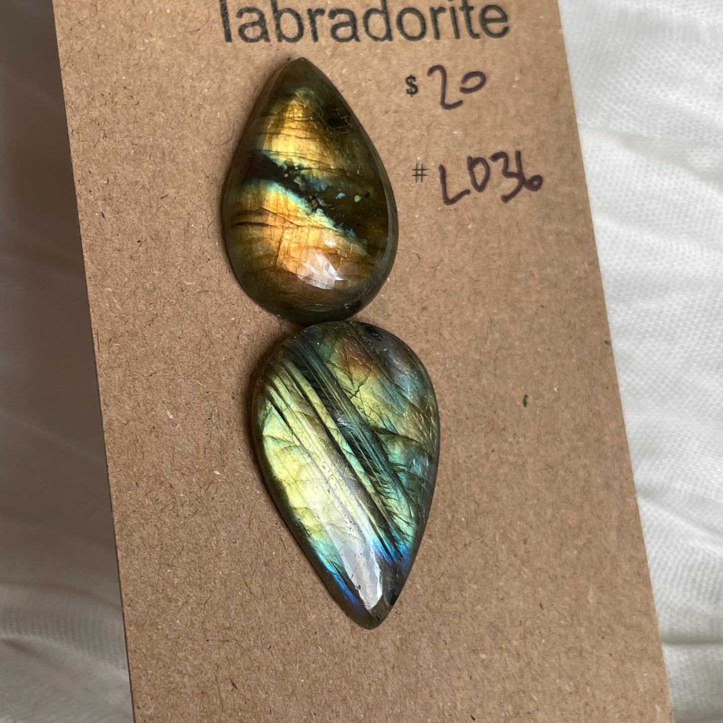 Labradorite Cabochon - L036 F4CC75DB-E1DB-443D-8E3E-1E0D61E1AEEC Brandedandwild.com