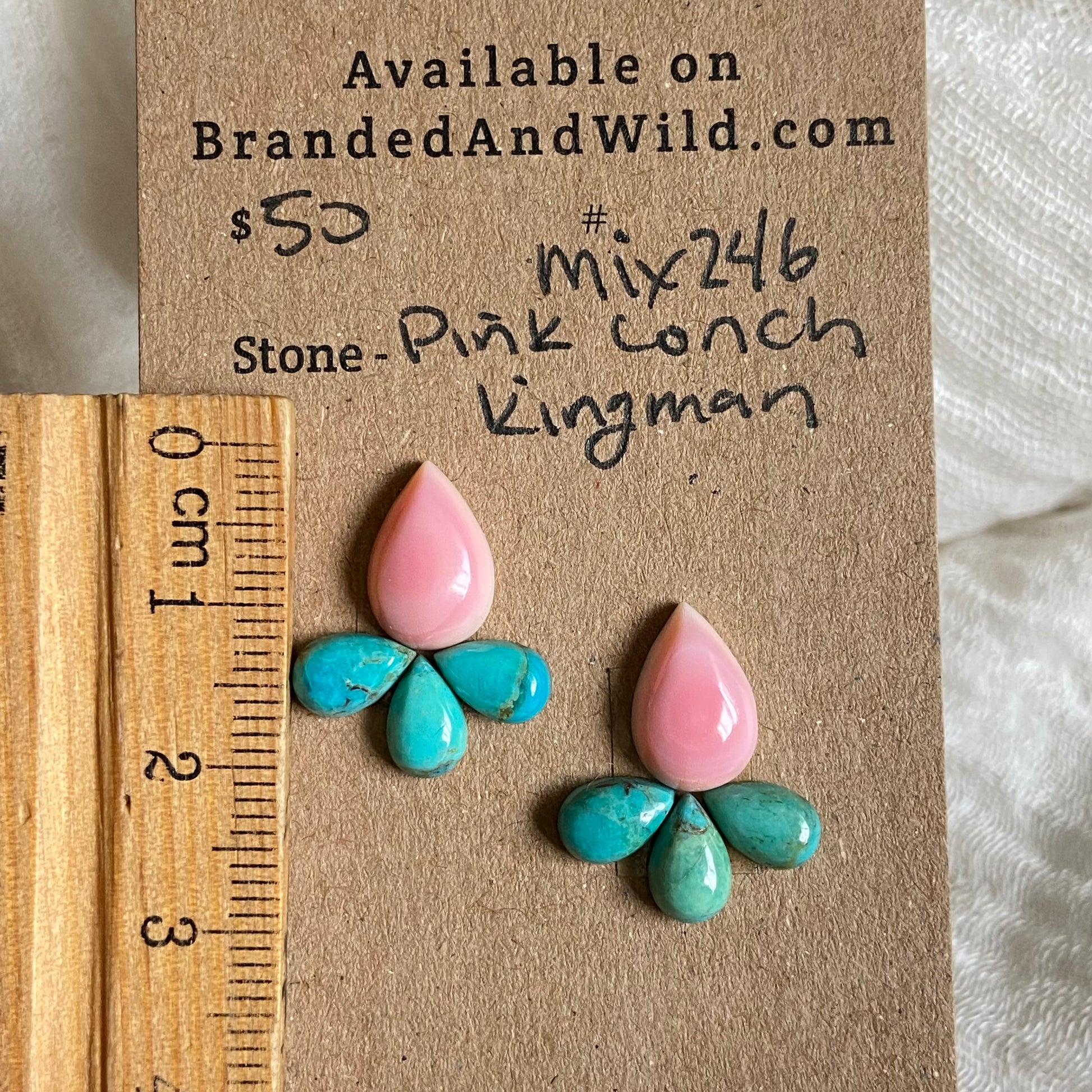 Kingman / Pink Conch Cabochon - Mix246 F4E8600D-067C-413B-9FC7-4A3A6F95561C Brandedandwild.com