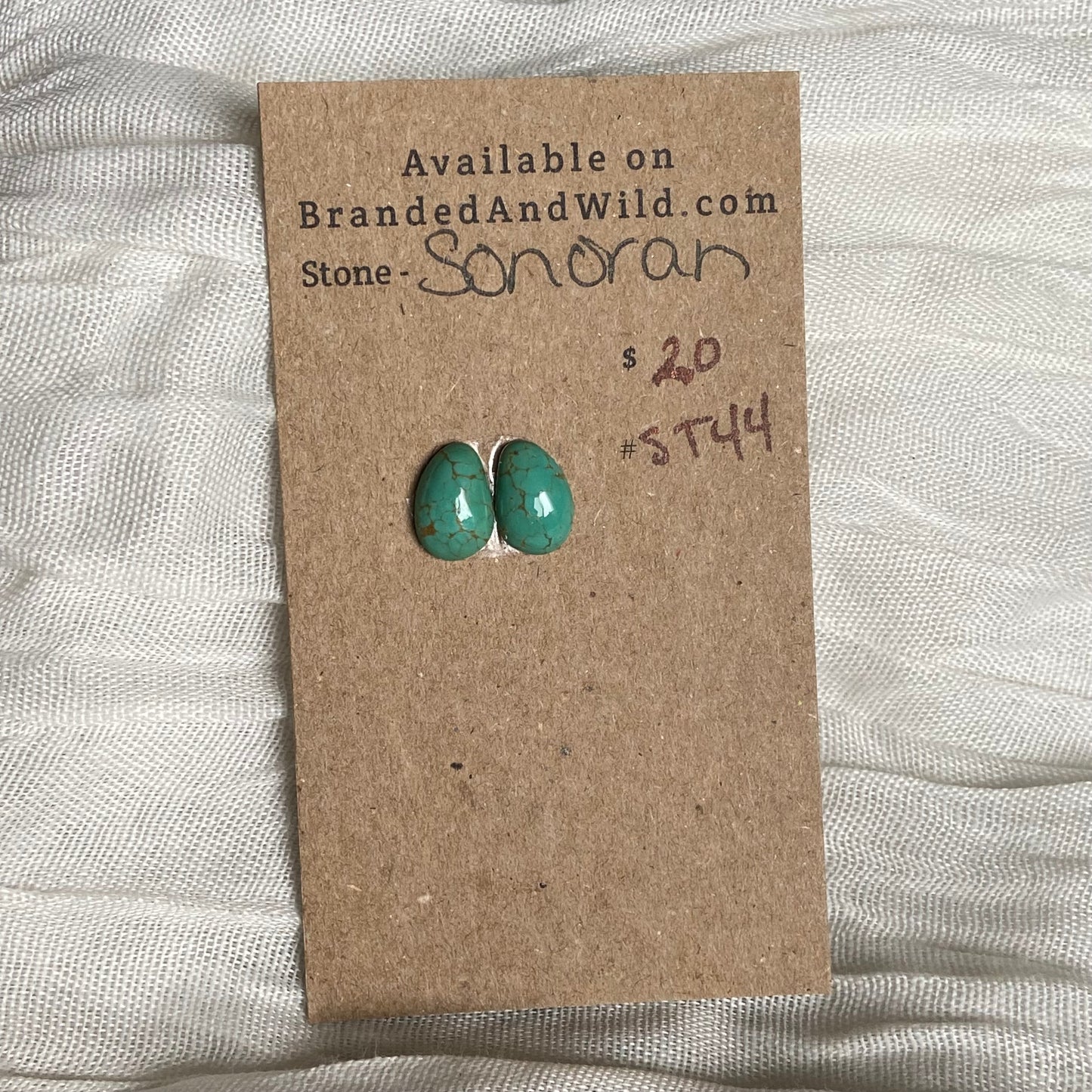 Sonoran Turquoise Cabochon - ST44 F5A36DD6-C2D8-459A-AC3F-7B8CB6A53D19 Brandedandwild.com