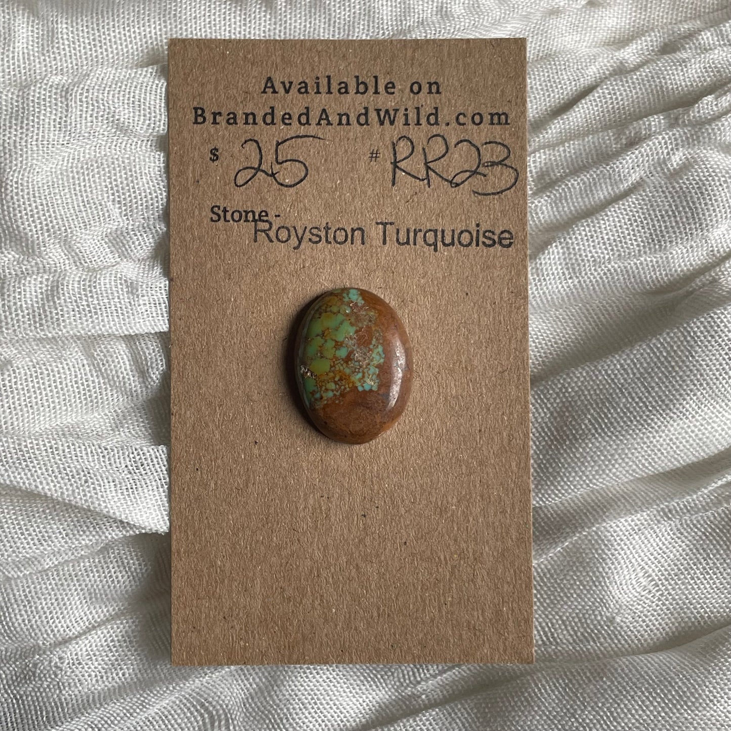 Royston Ribbon Turquoise Cabochon RR23 F60138A9-AA18-46A3-B864-FF29E1CDC816 Brandedandwild.com