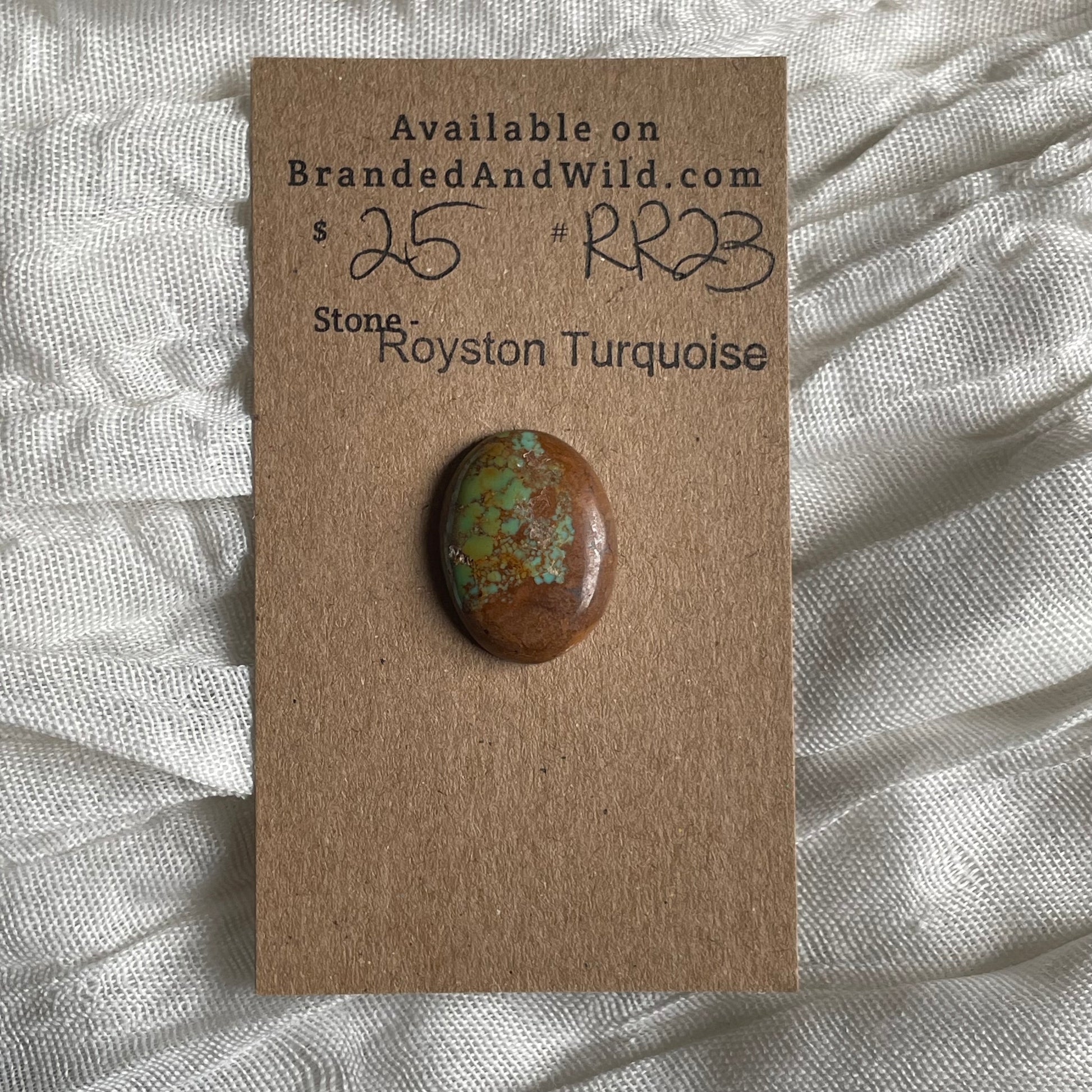 Royston Ribbon Turquoise Cabochon RR23 F60138A9-AA18-46A3-B864-FF29E1CDC816 Brandedandwild.com