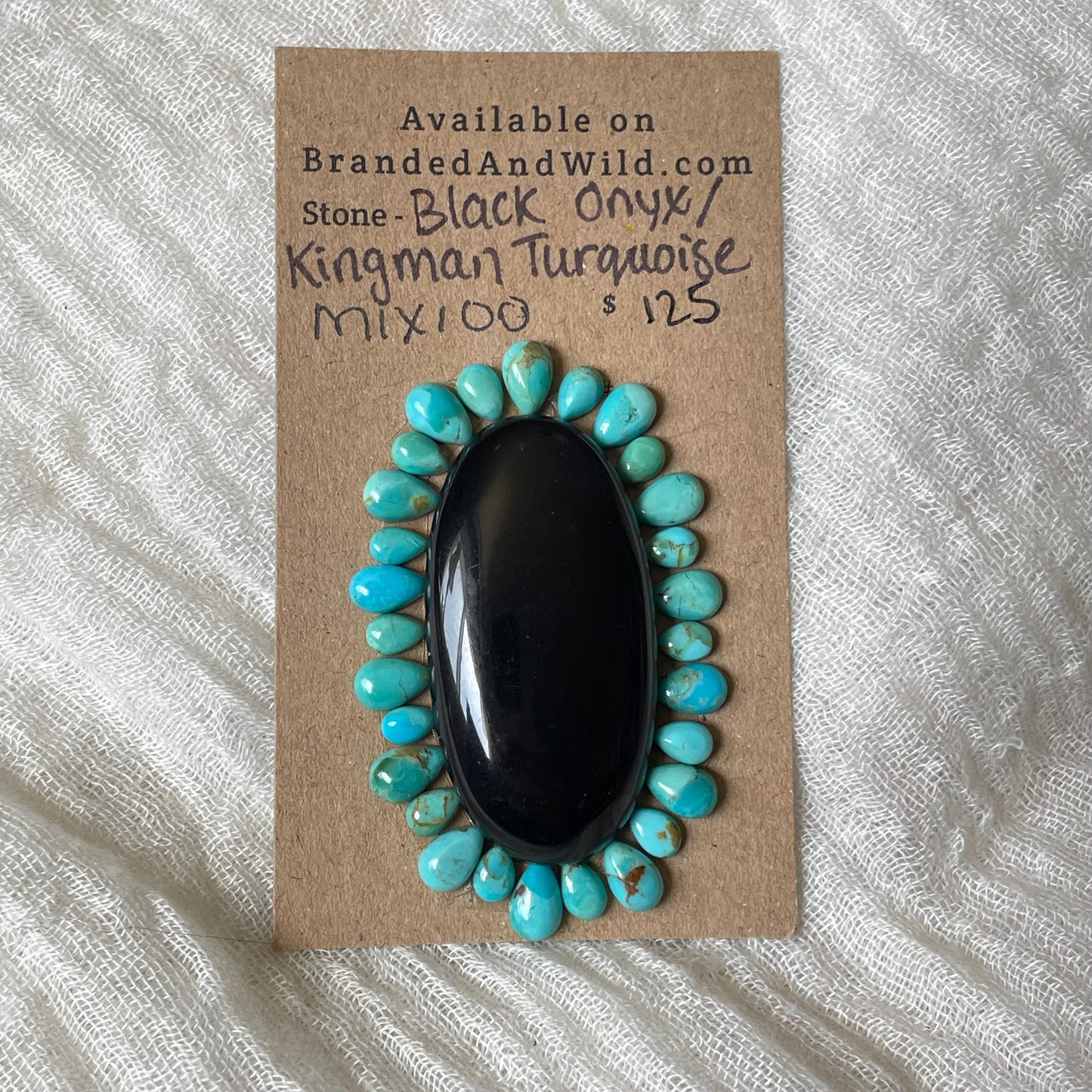 Kingman / Black Onyx Cabochon - Mix100 F61DA641-7EC7-4BDA-A718-236FB95B34EA Brandedandwild.com