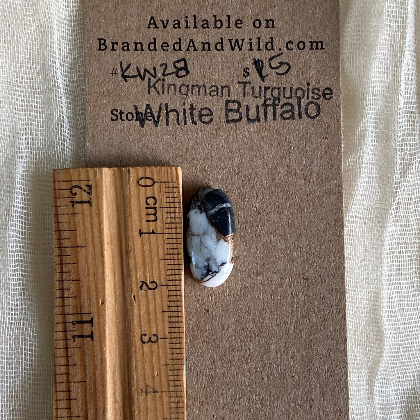 Kingman Turquoise, White Buffalo, Copper Cabochon - KW28