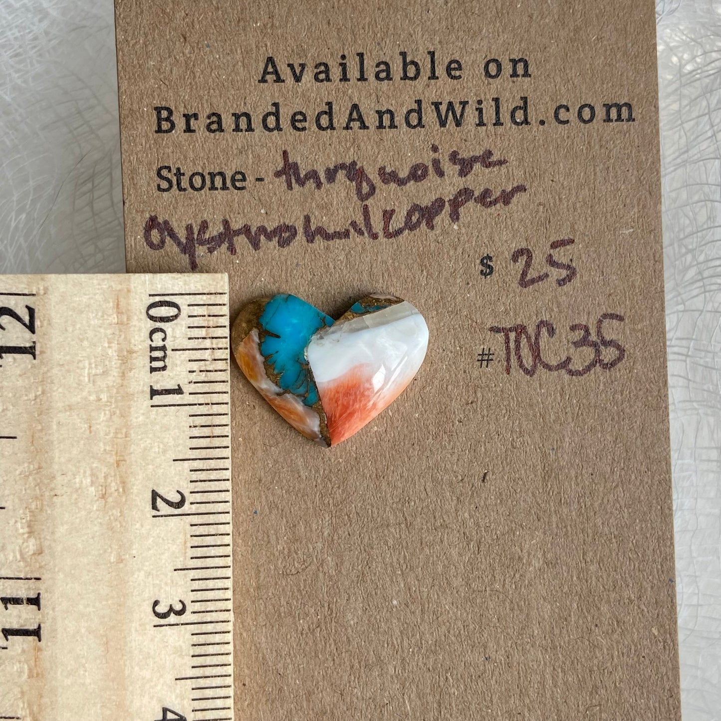 Turquoise, Oystershell, Copper Cabochon - TOC35