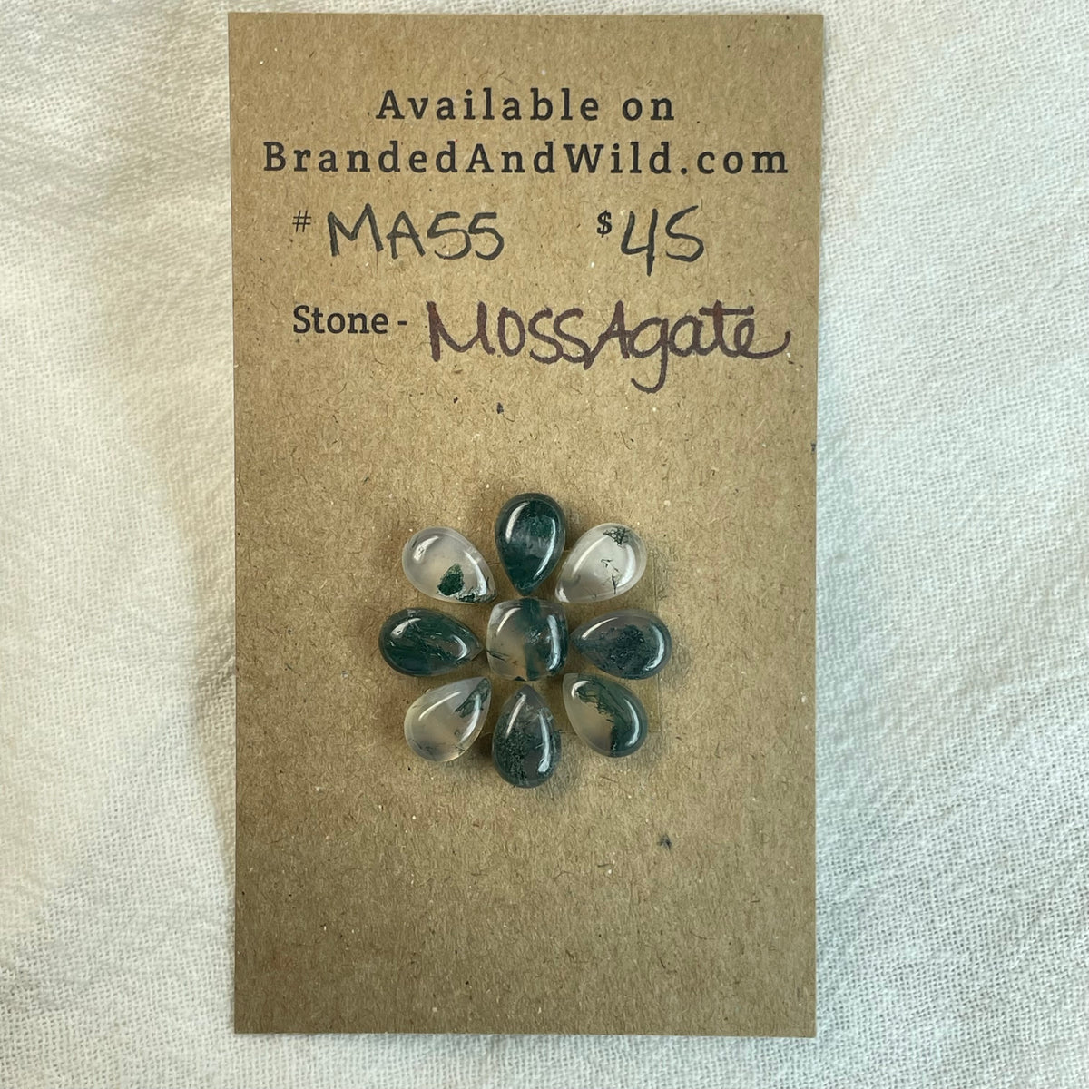 Moss Agate Cabochon - MA55 F696BE21-DE65-4630-9C78-5D84B2C4E3A2 Brandedandwild.com