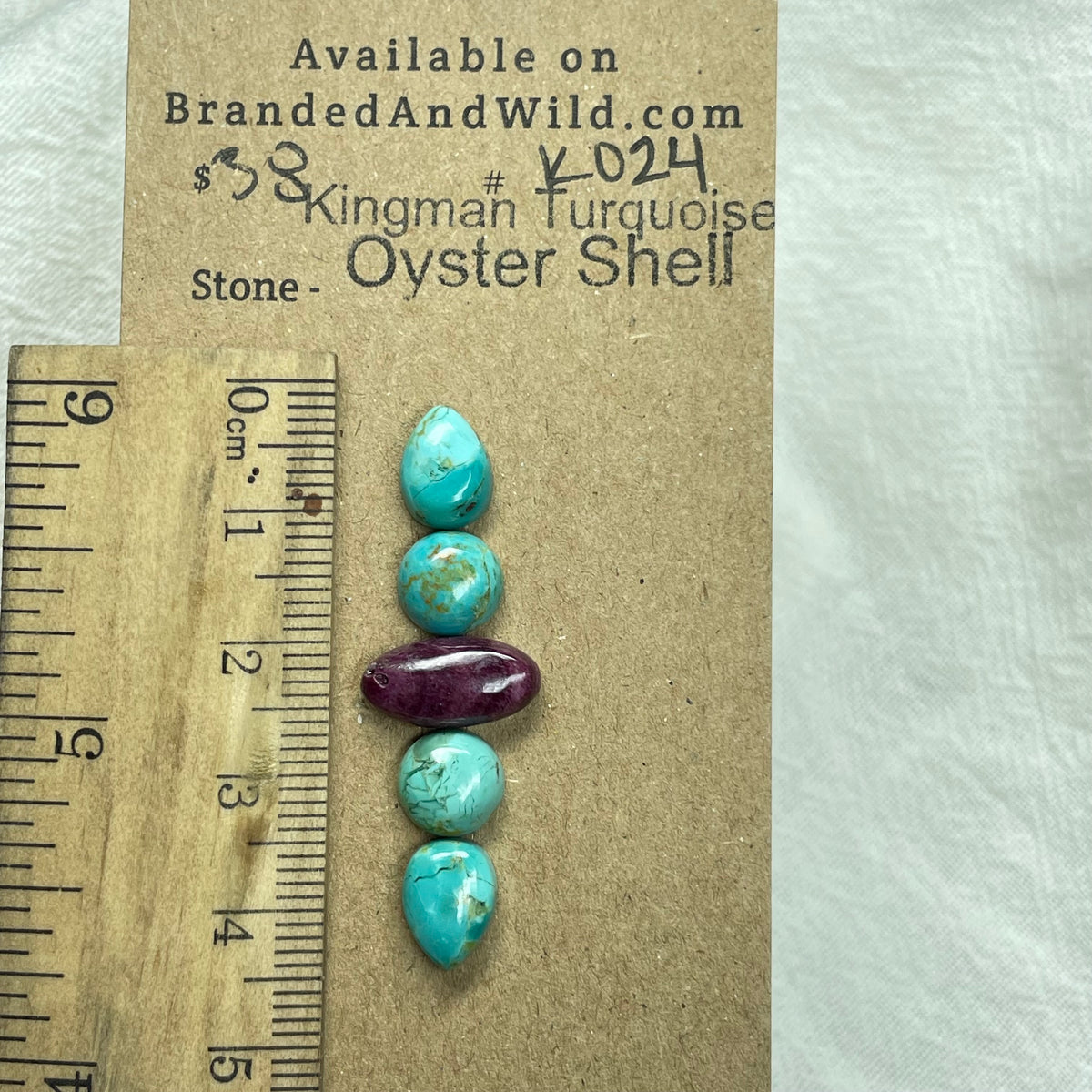 Oystershell - Kingman Turquoise Cabochon - K024 F6C68BCF-355A-4176-8316-B41C1A46570C Brandedandwild.com
