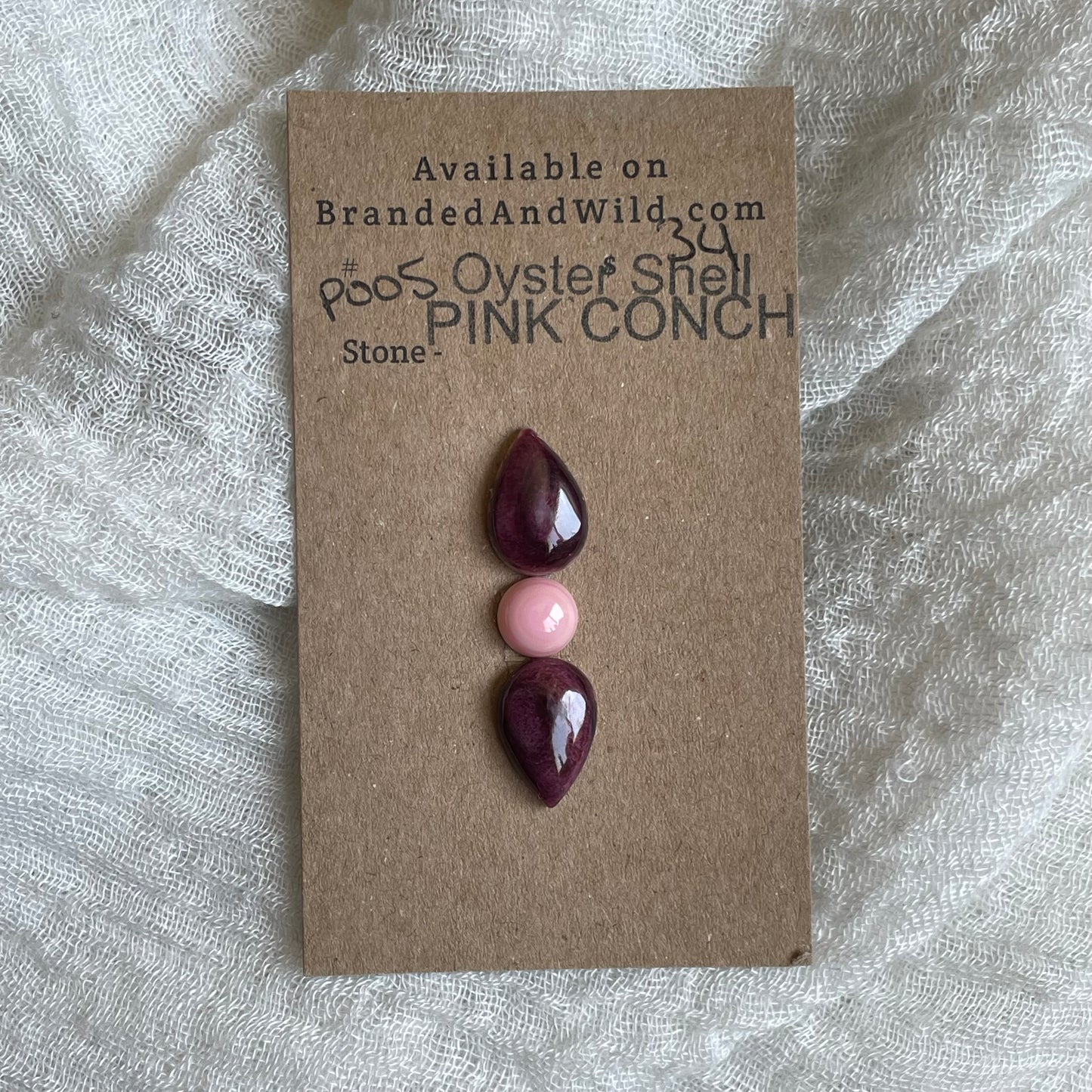 Pink Conch / Oyster Shell Cabochon - P005